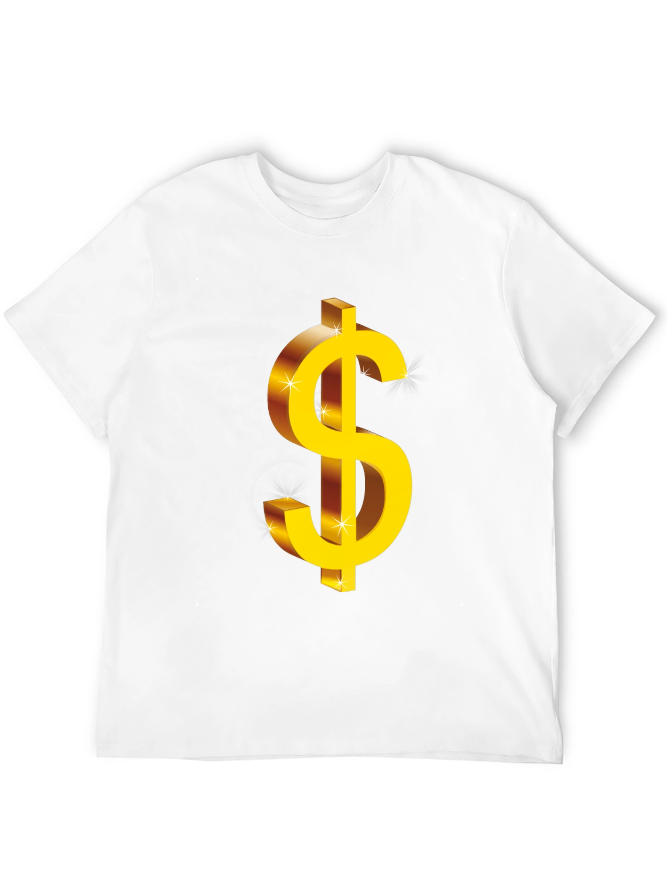 Bold Black T-Shirt with Gold Dollar Sign Graphic