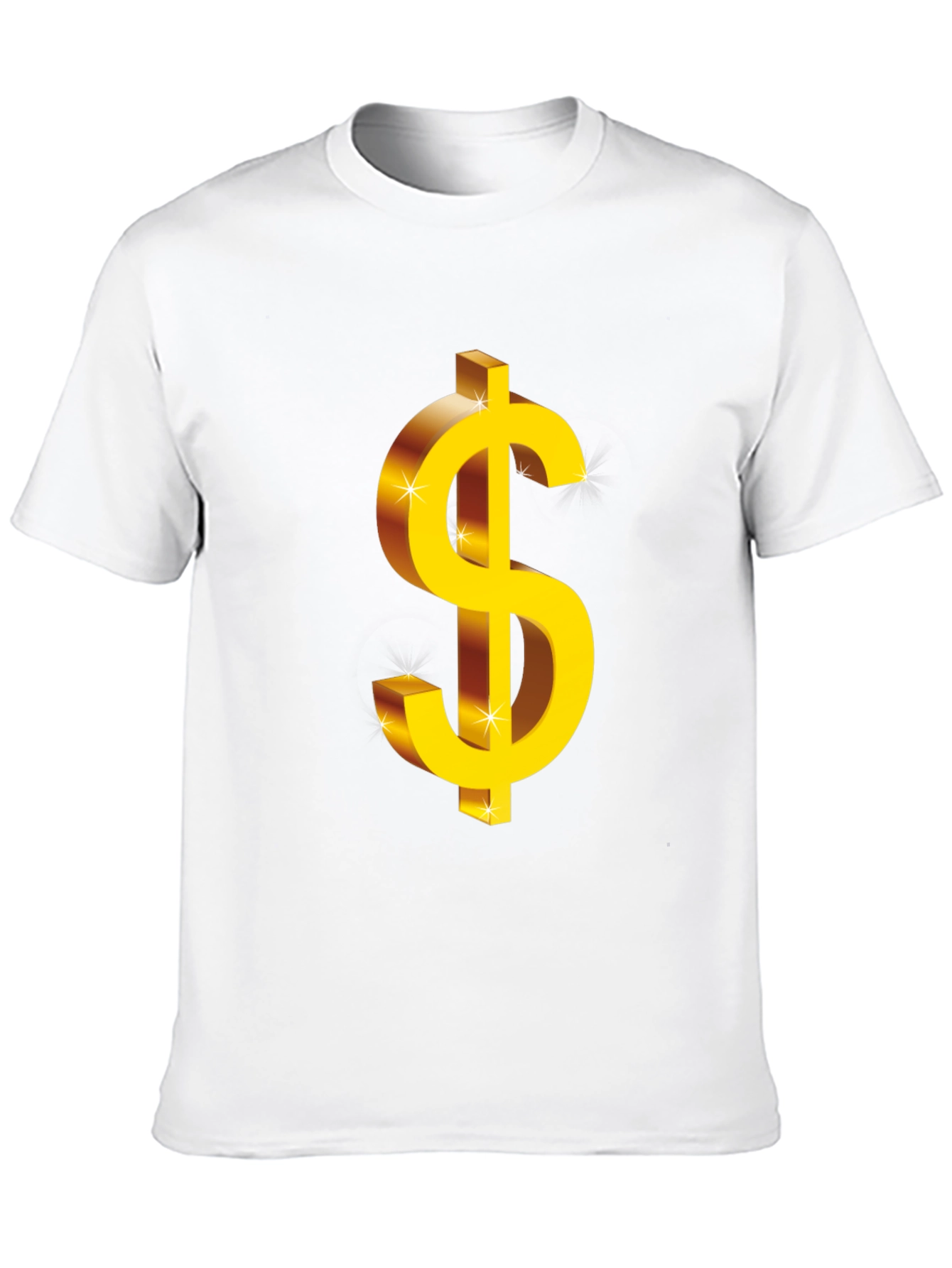 Bold Black T-Shirt with Gold Dollar Sign Graphic