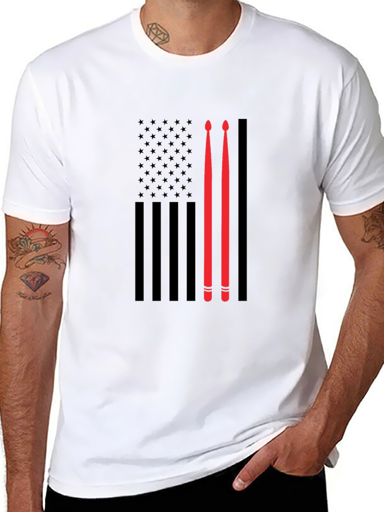 Drummer American Flag T-Shirt