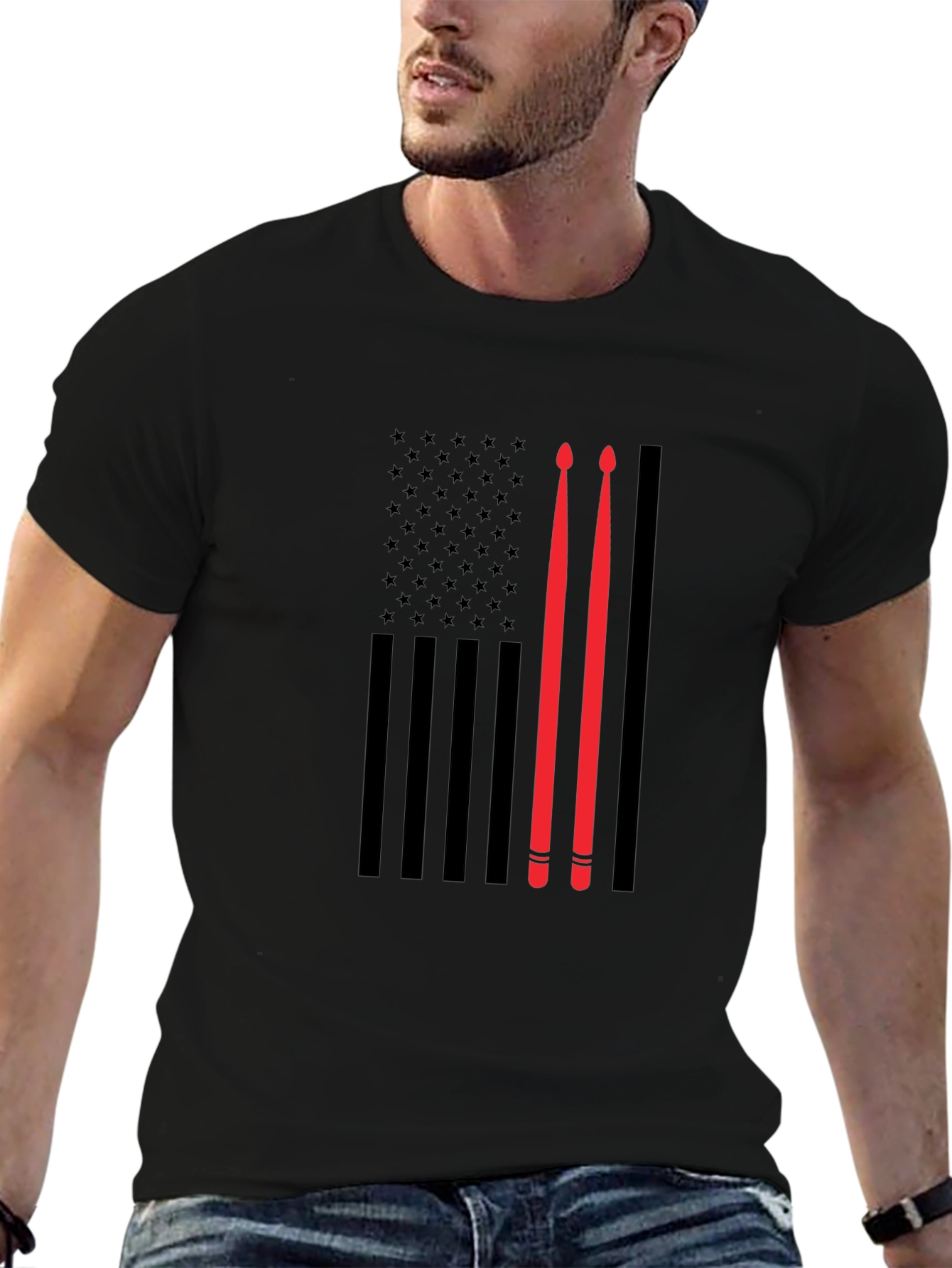 Drummer American Flag T-Shirt