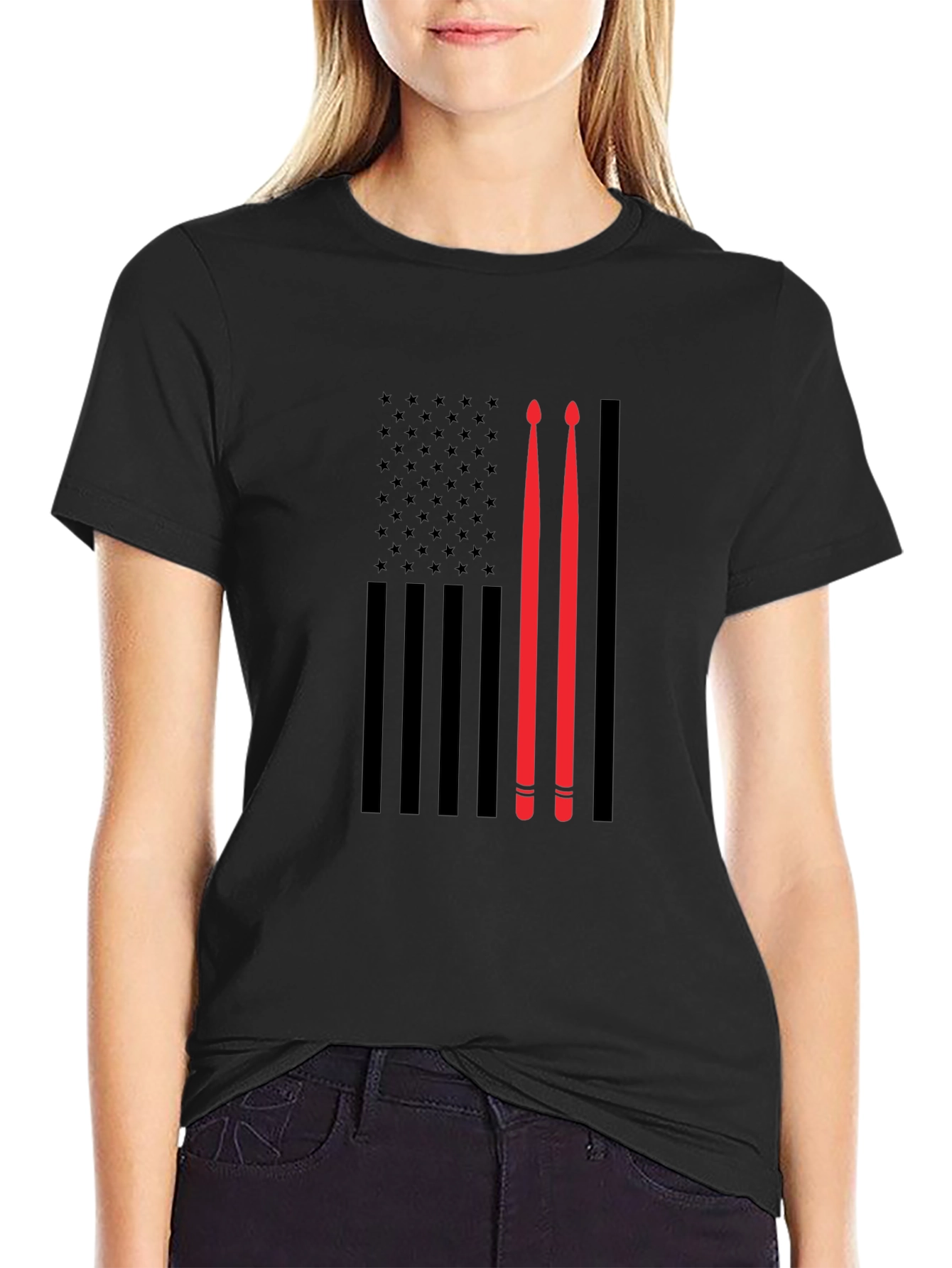 Drummer American Flag T-Shirt