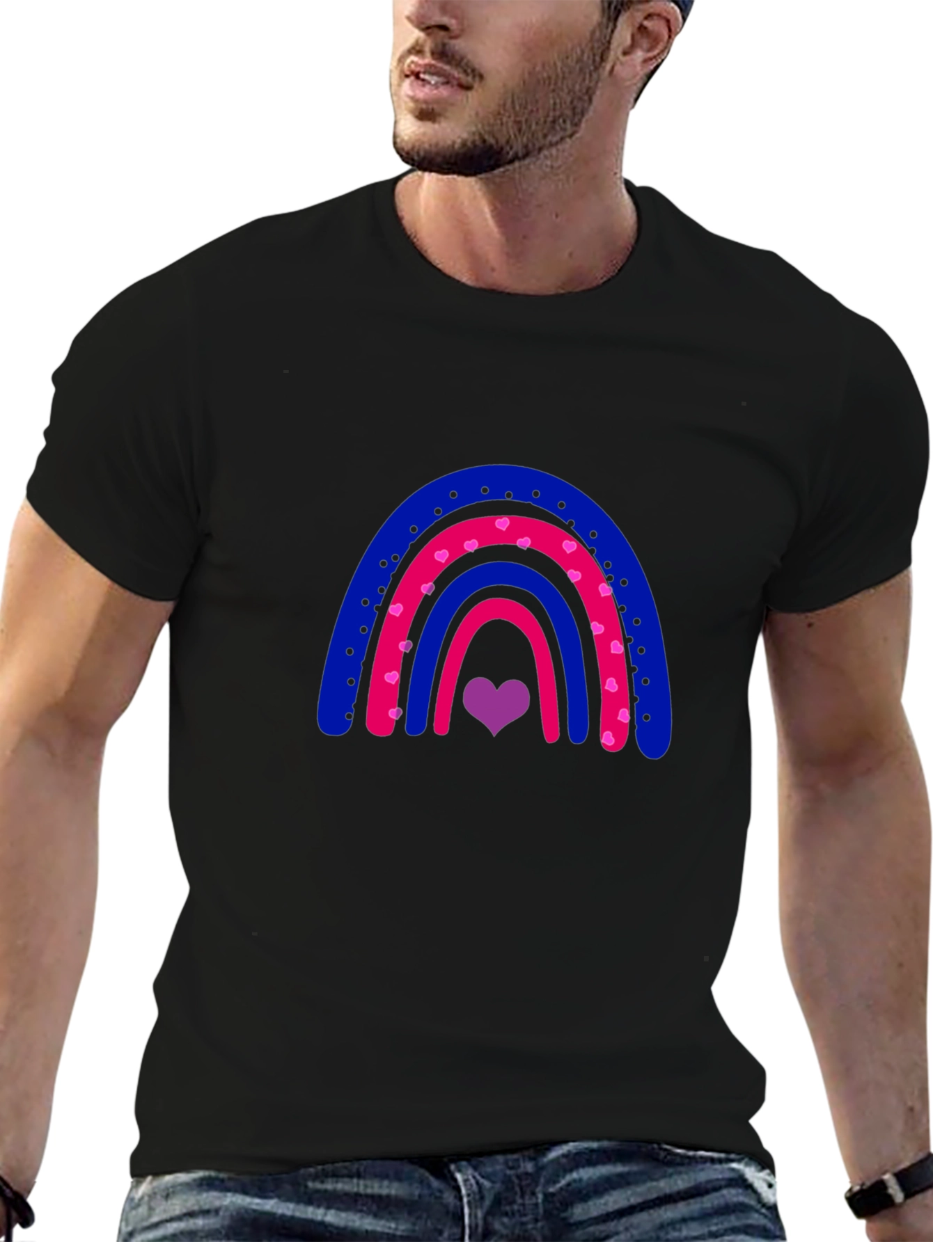 Bisexual Pride Rainbow Heart T-Shirt