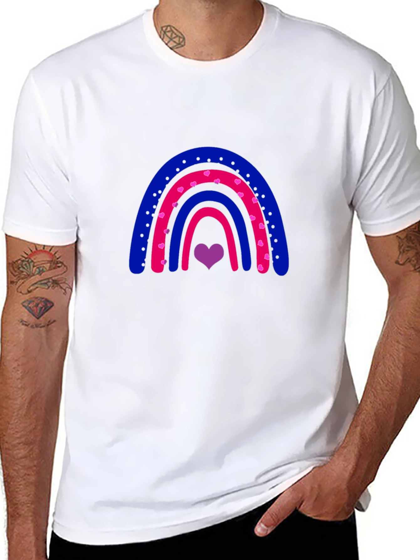 Bisexual Pride Rainbow Heart T-Shirt