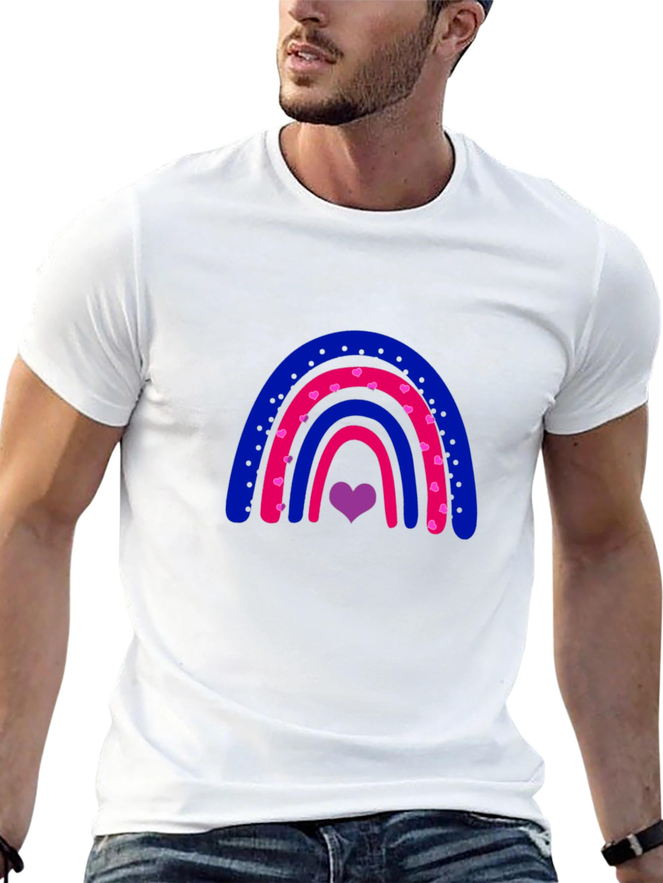 Bisexual Pride Rainbow Heart T-Shirt