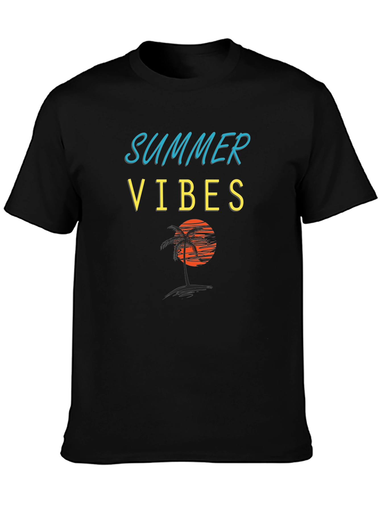 Summer Vibes Graphic T-Shirt - Tropical Beach Design