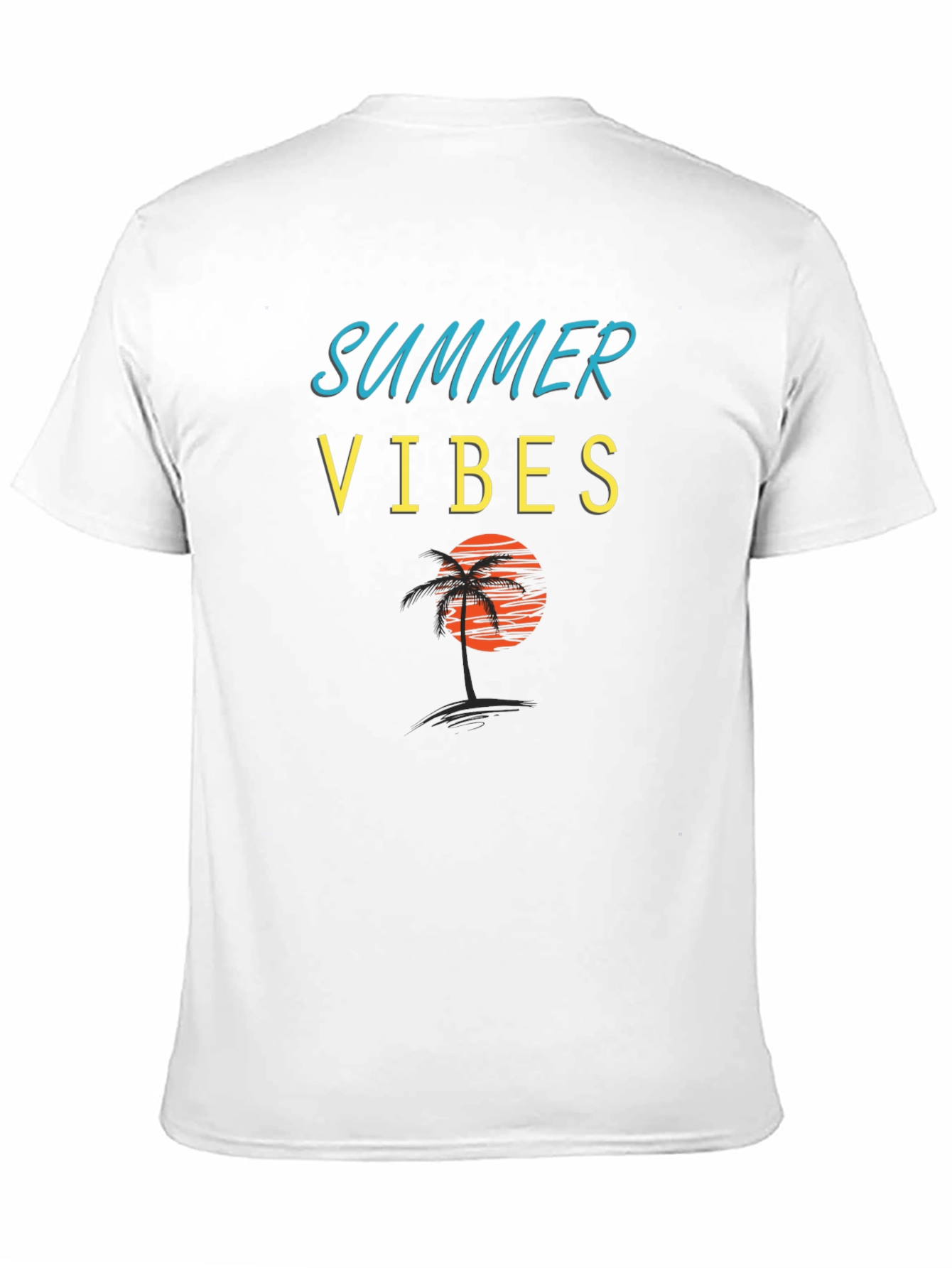 Summer Vibes Graphic T-Shirt - Tropical Beach Design
