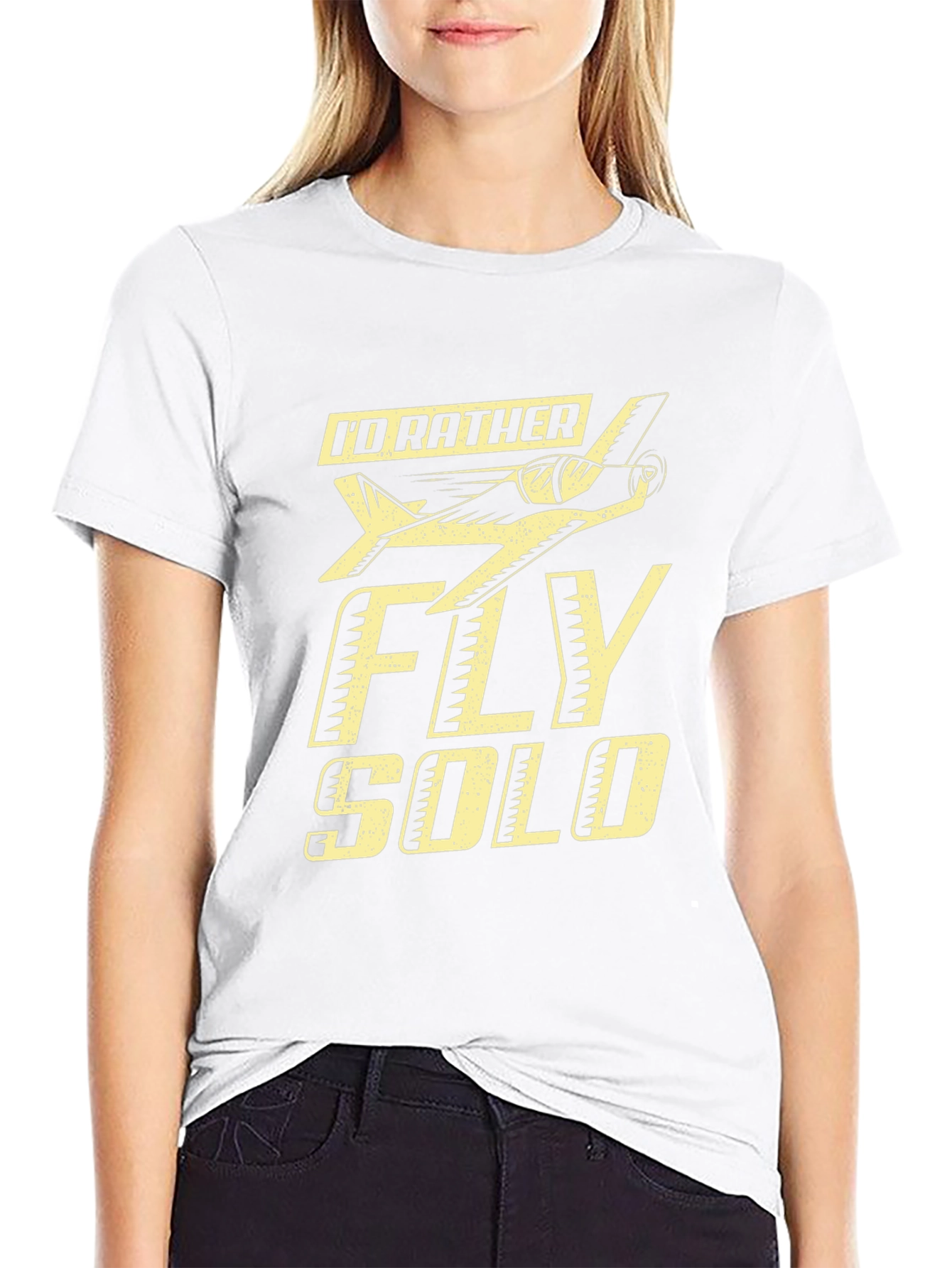 Id Rather Fly Solo Black T-Shirt