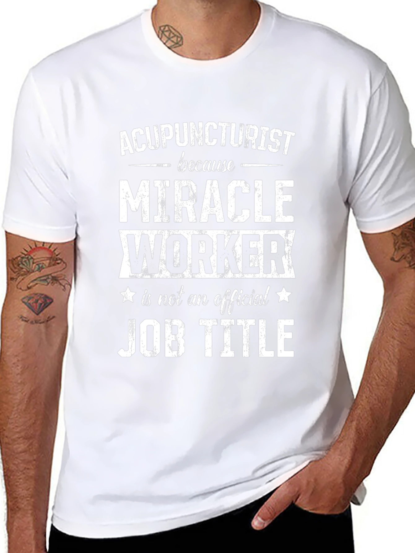 Acupuncturist Miracle Worker Job Title Funny T-Shirt