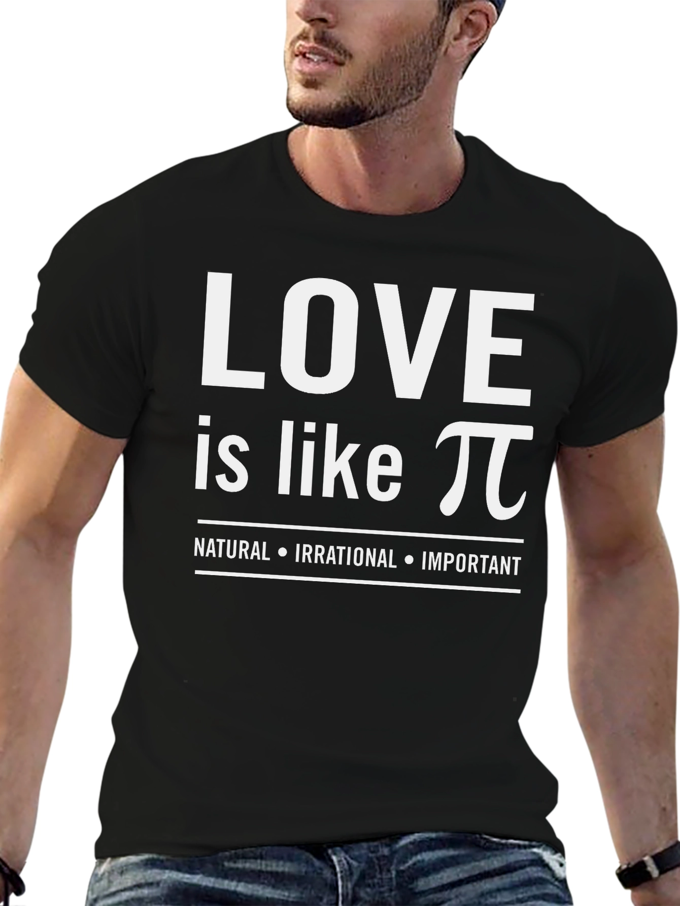 Love is Like Pi Funny Math Black T-Shirt