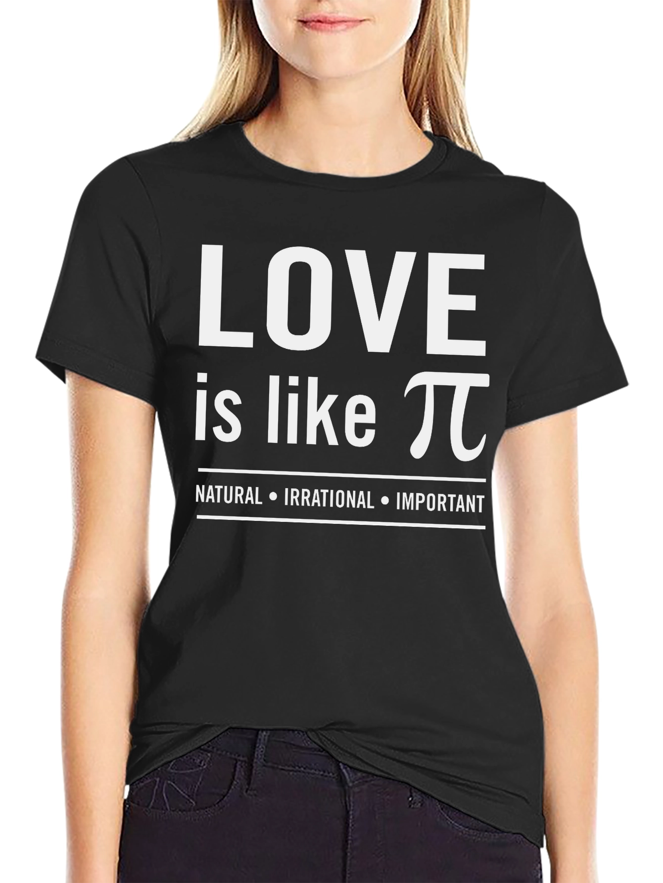 Love is Like Pi Funny Math Black T-Shirt