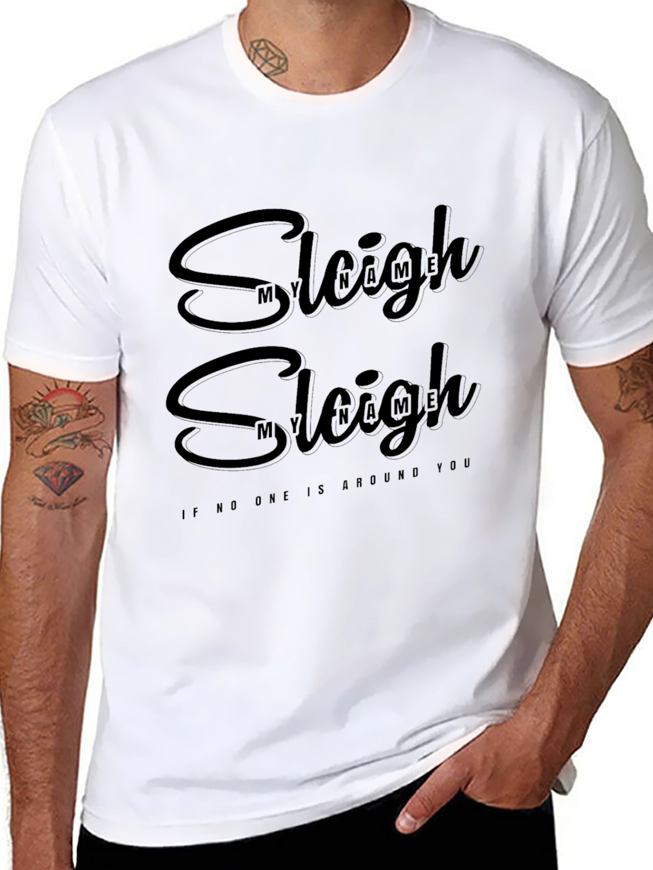 Sleigh My Name Black Graphic T-Shirt