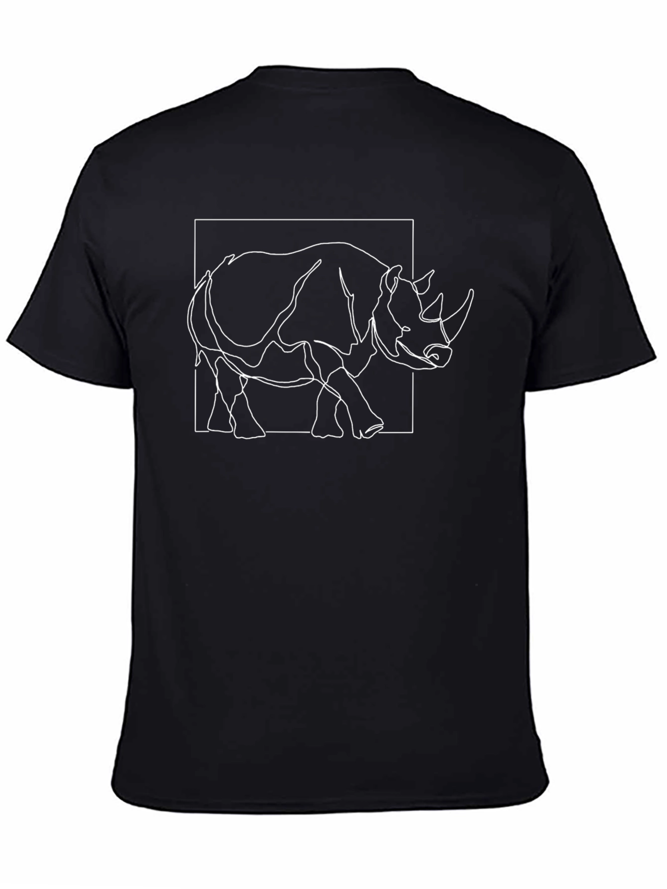 Rhino Graphic Tee - Modern Line Art Animal Design