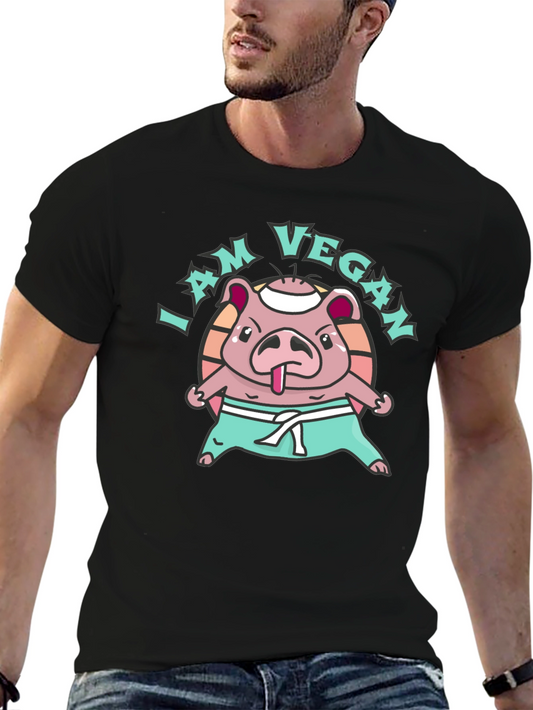 I am Vegan Pig Karate T-Shirt