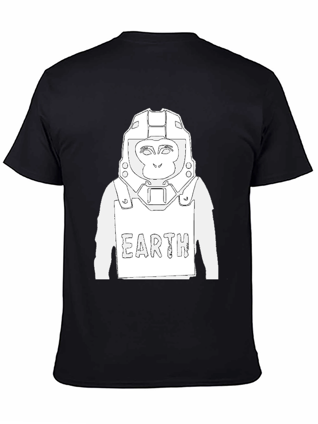 Earth Monkey Astronaut Graphic Tee - Black