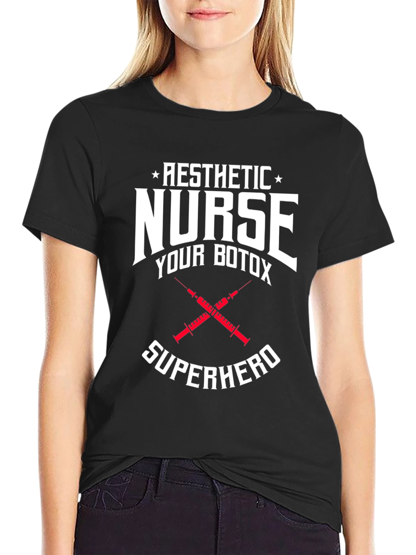 Aesthetic Nurse Botox Superhero Graphic T-Shirt
