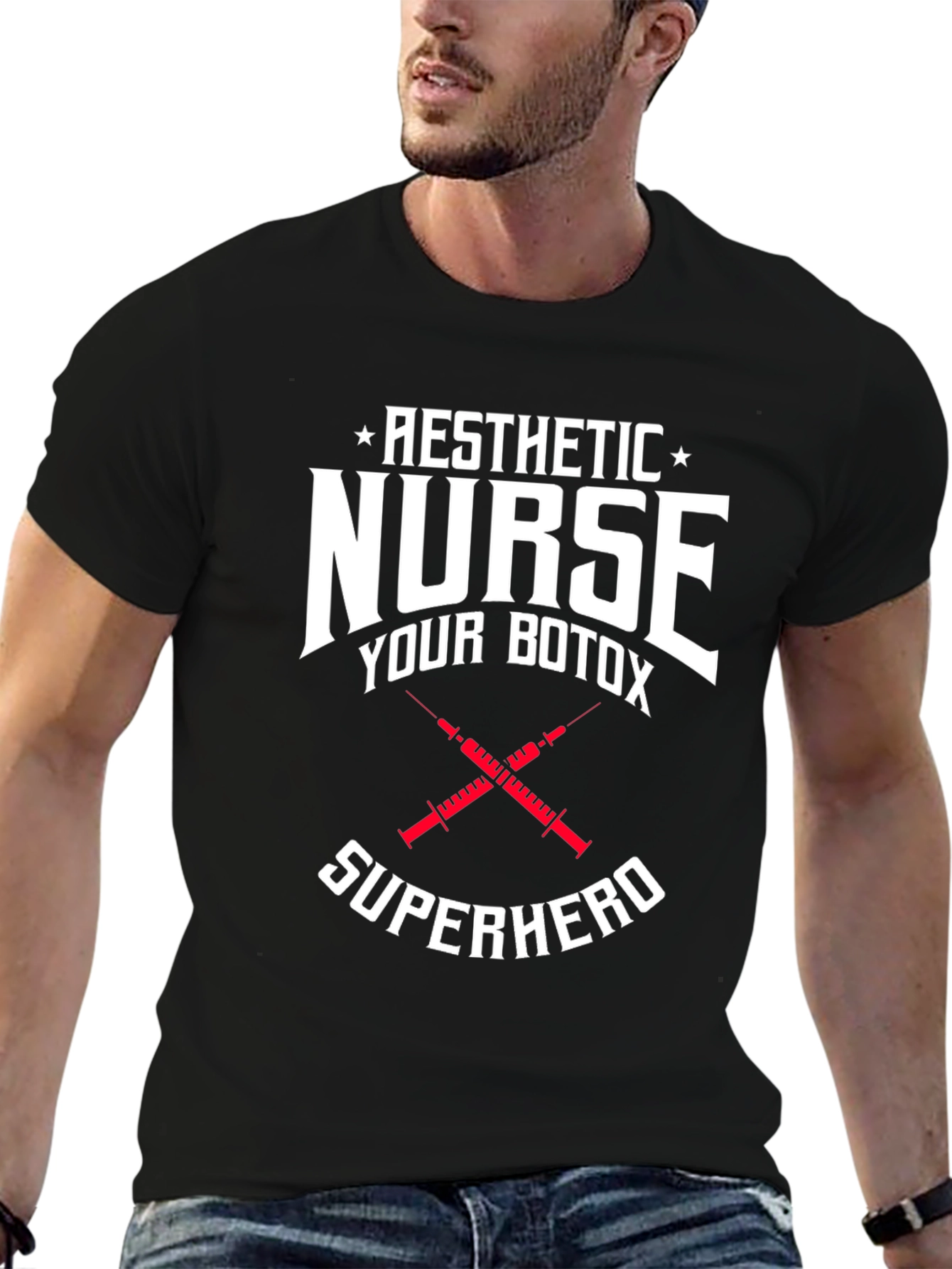 Aesthetic Nurse Botox Superhero Graphic T-Shirt
