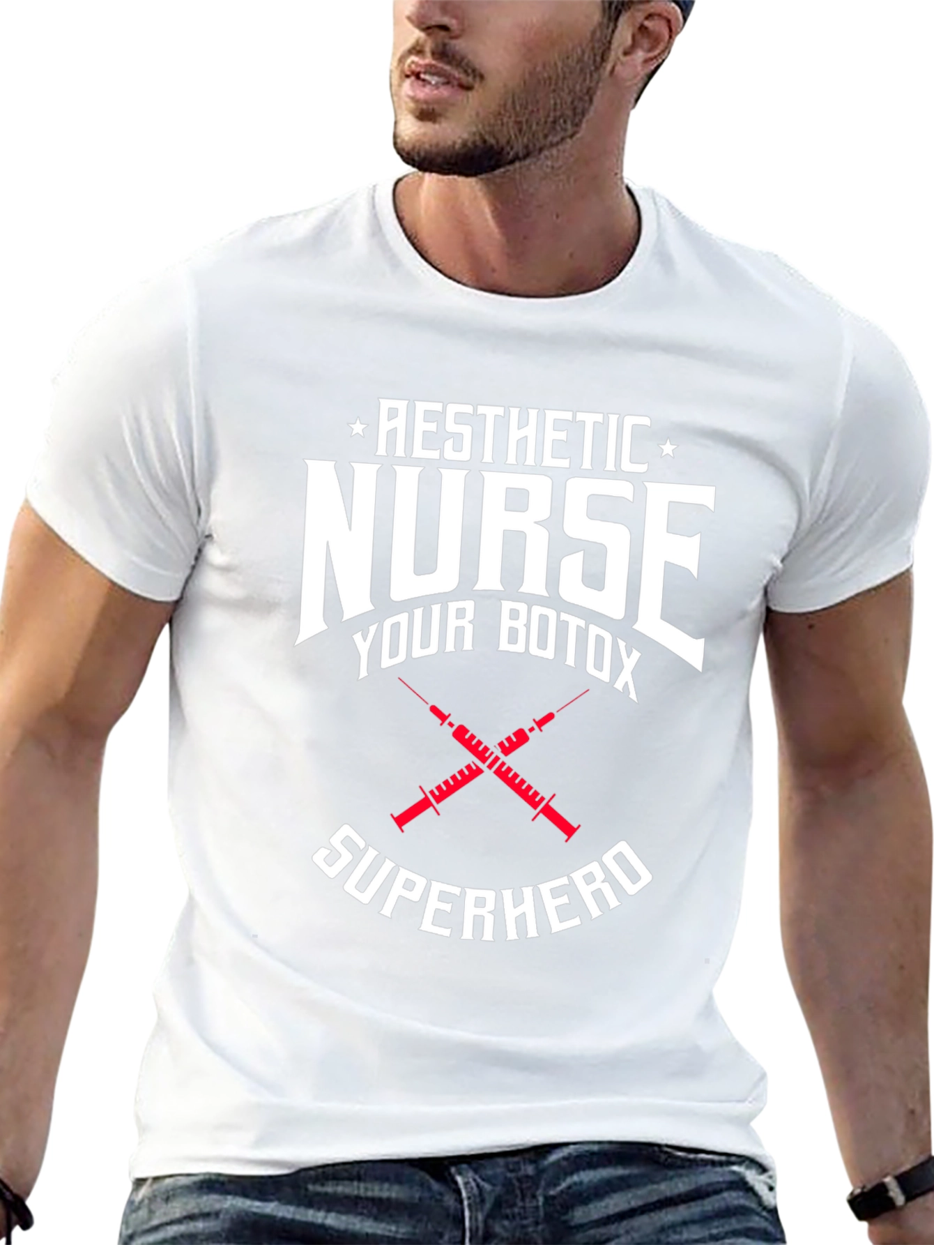 Aesthetic Nurse Botox Superhero Graphic T-Shirt