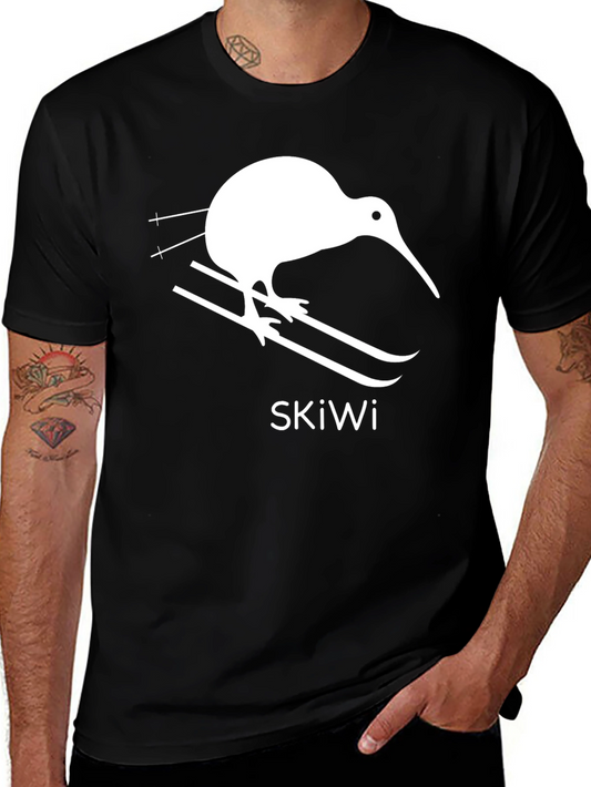 SkiWi T-Shirt - Kiwi Bird on Skis - Unique Design
