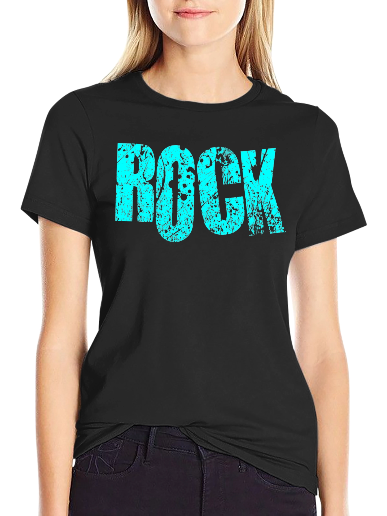 Rock Graphic T-Shirt Black Cotton Tee