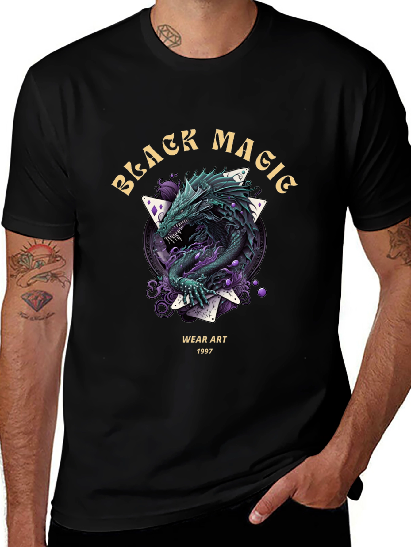 Black Magic Dragon Graphic T-Shirt