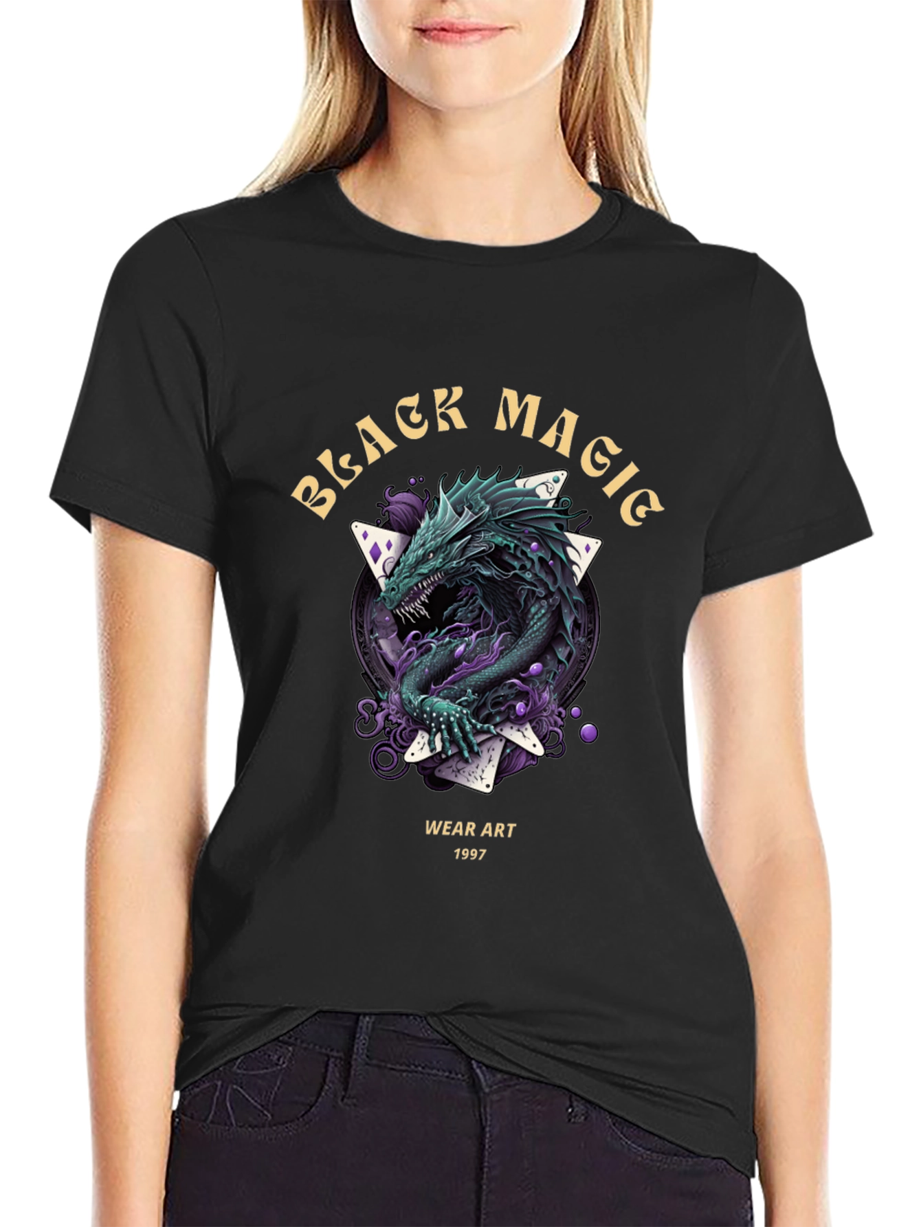 Black Magic Dragon Graphic T-Shirt