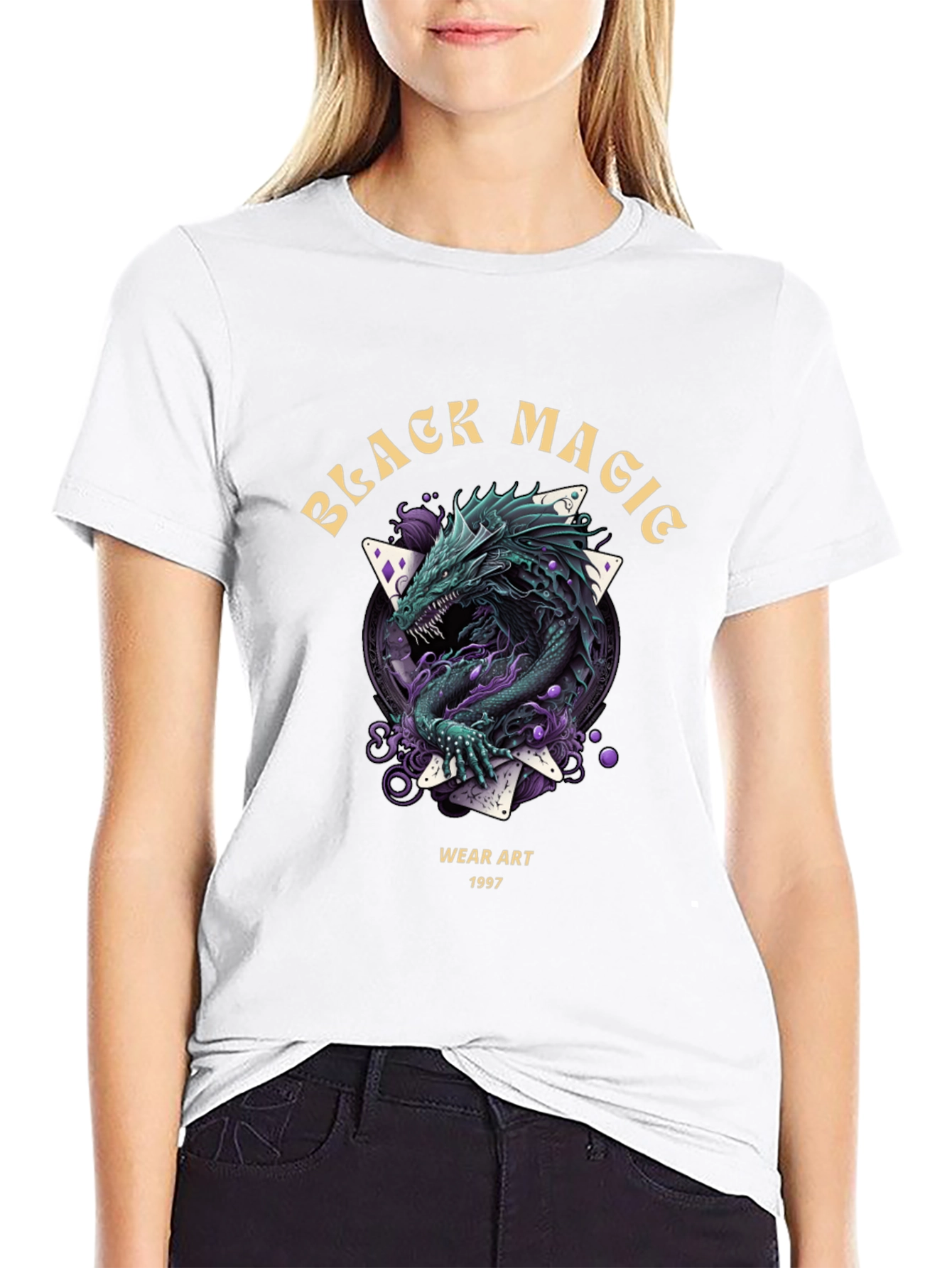 Black Magic Dragon Graphic T-Shirt