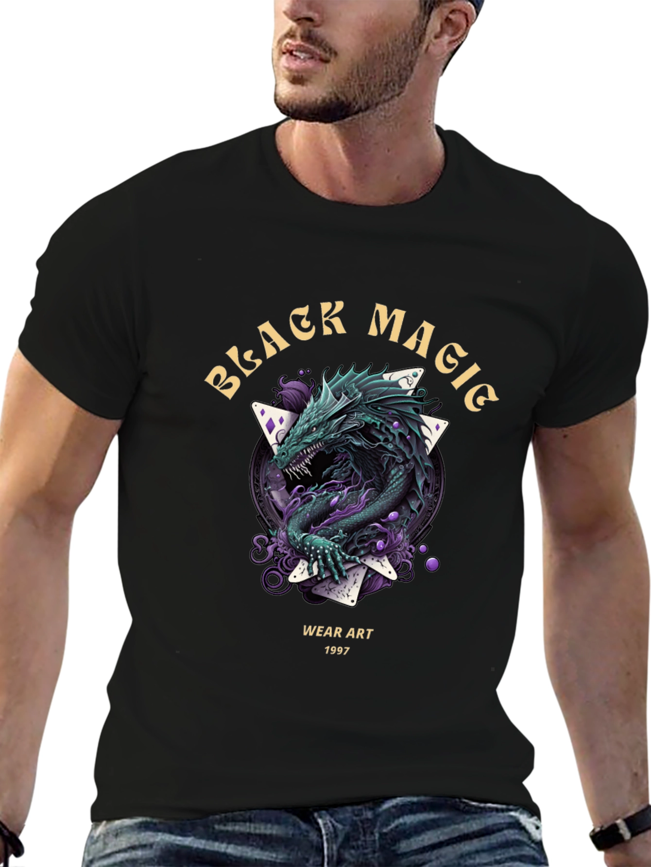 Black Magic Dragon Graphic T-Shirt
