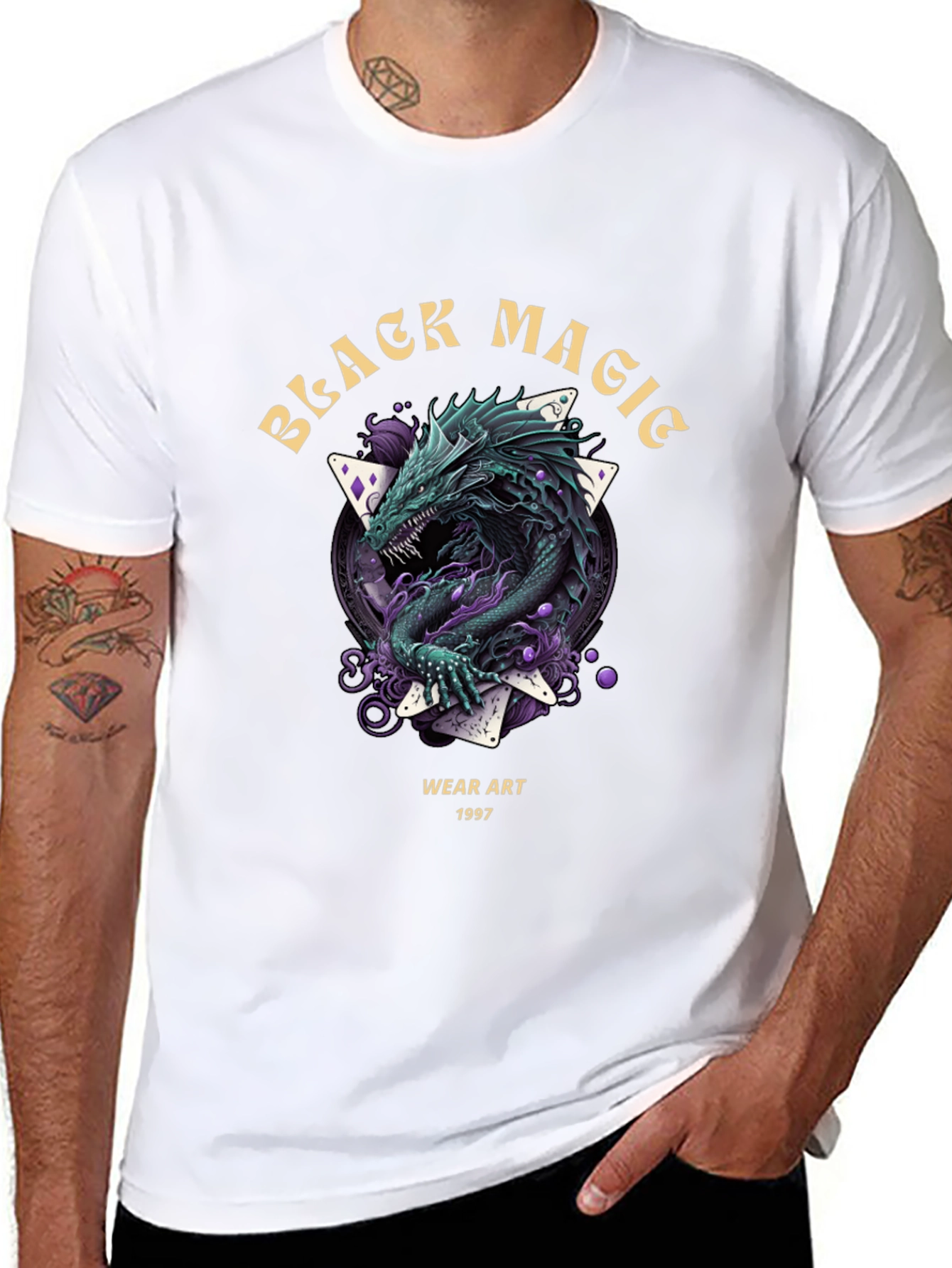 Black Magic Dragon Graphic T-Shirt