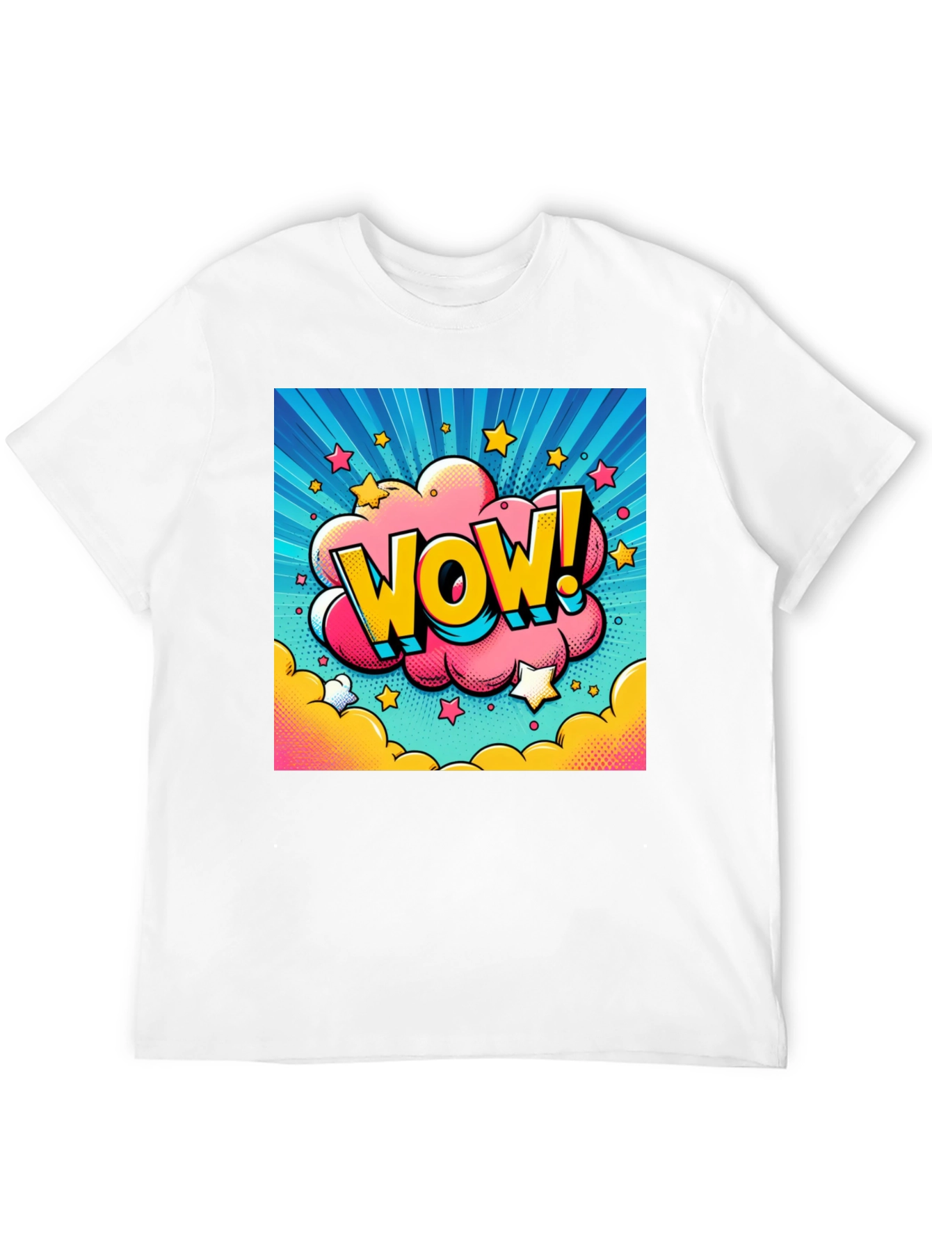 Wow! Pop Art Graphic Tee - Mens Black T-Shirt