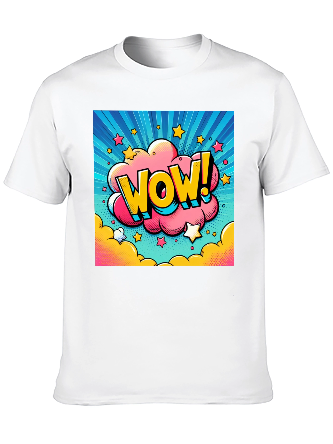 Wow! Pop Art Graphic Tee - Mens Black T-Shirt