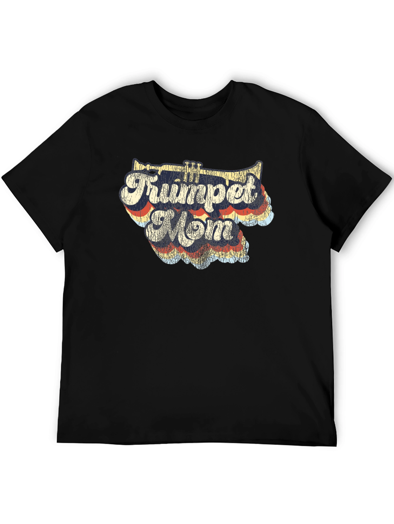 Trumpet Mom T-Shirt - Retro Style Black Tee