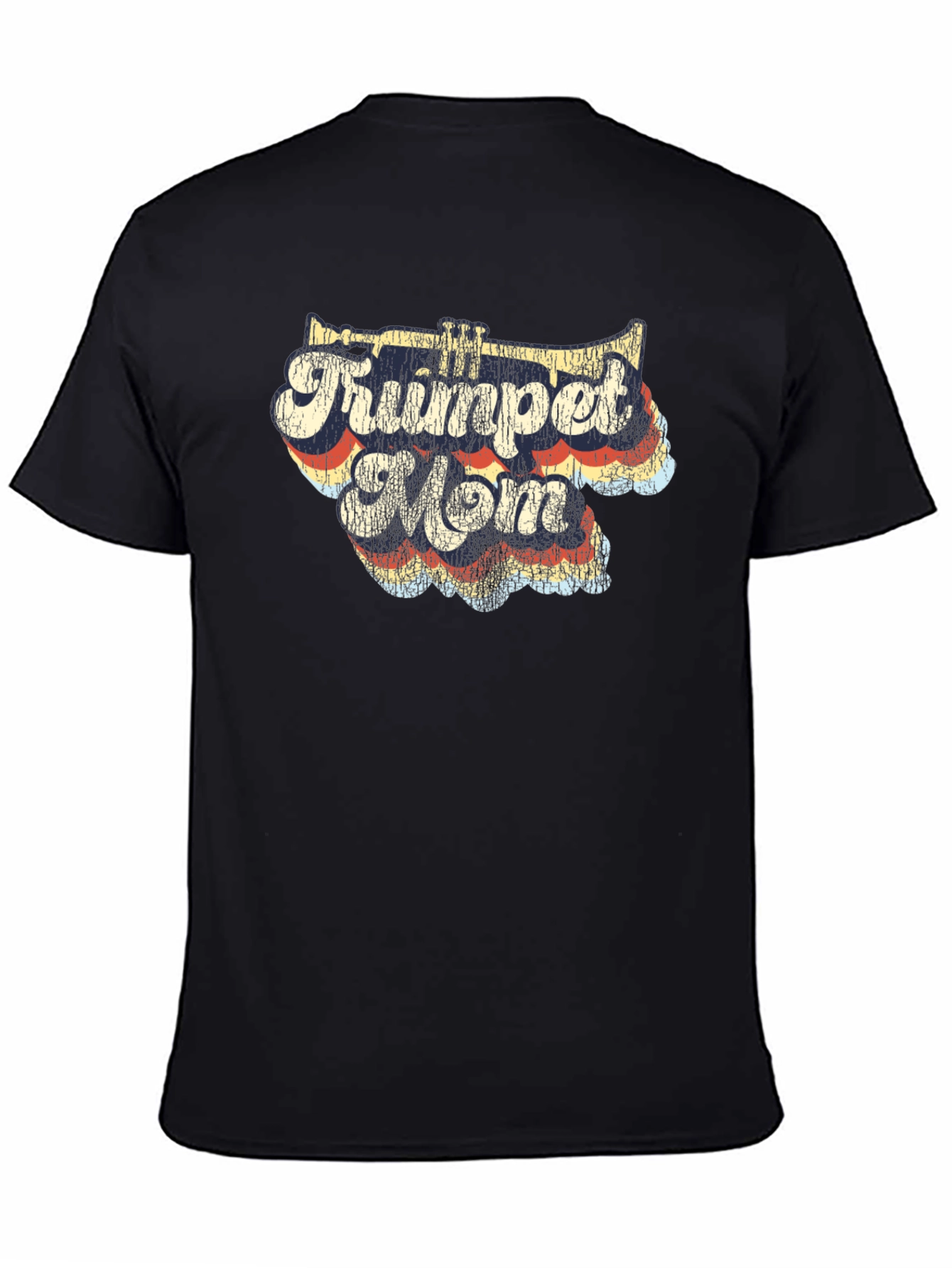 Trumpet Mom T-Shirt - Retro Style Black Tee
