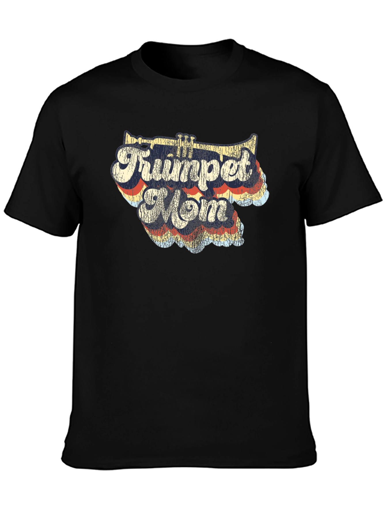Trumpet Mom T-Shirt - Retro Style Black Tee