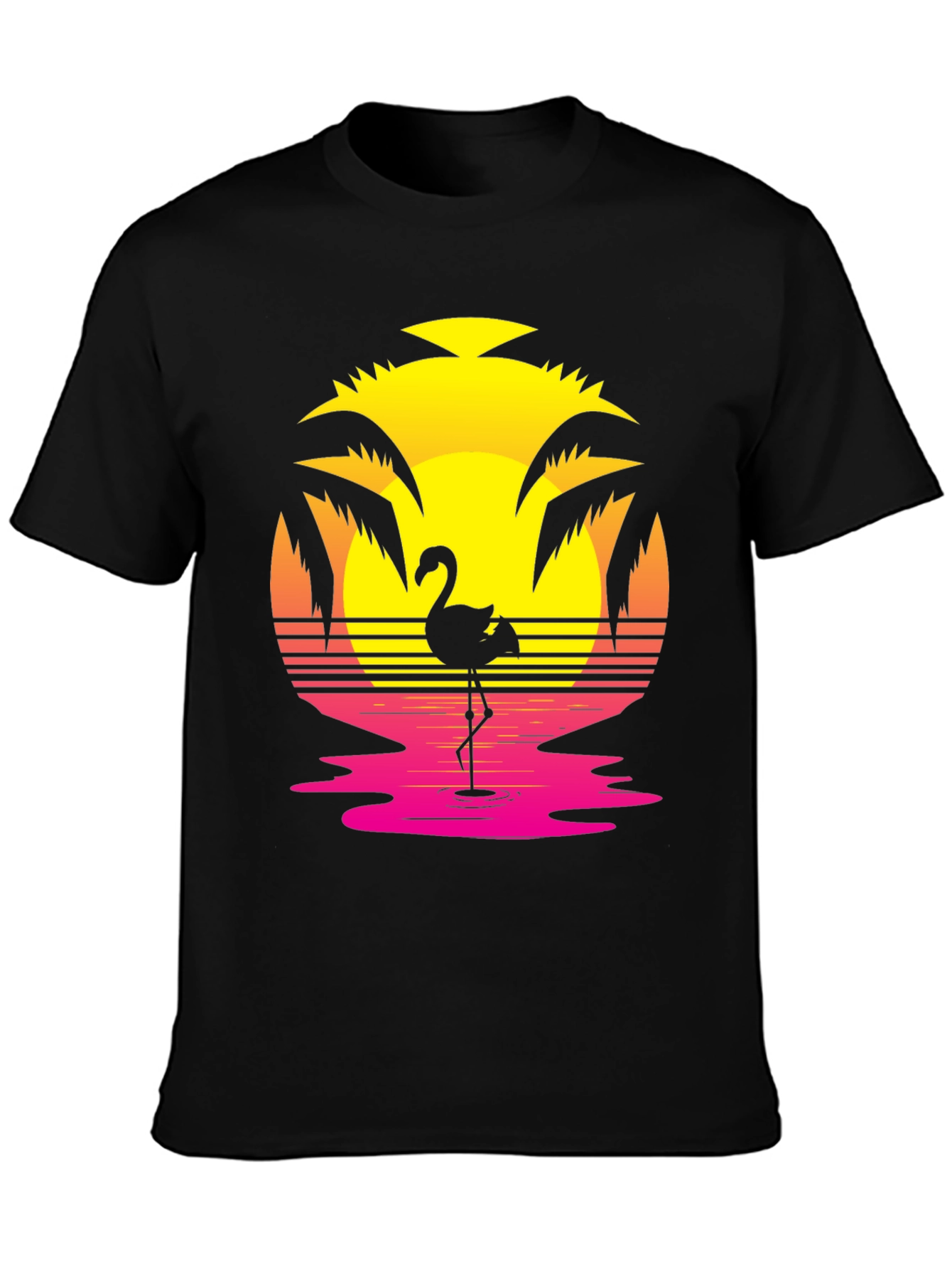 Retro Flamingo Sunset Graphic Tee