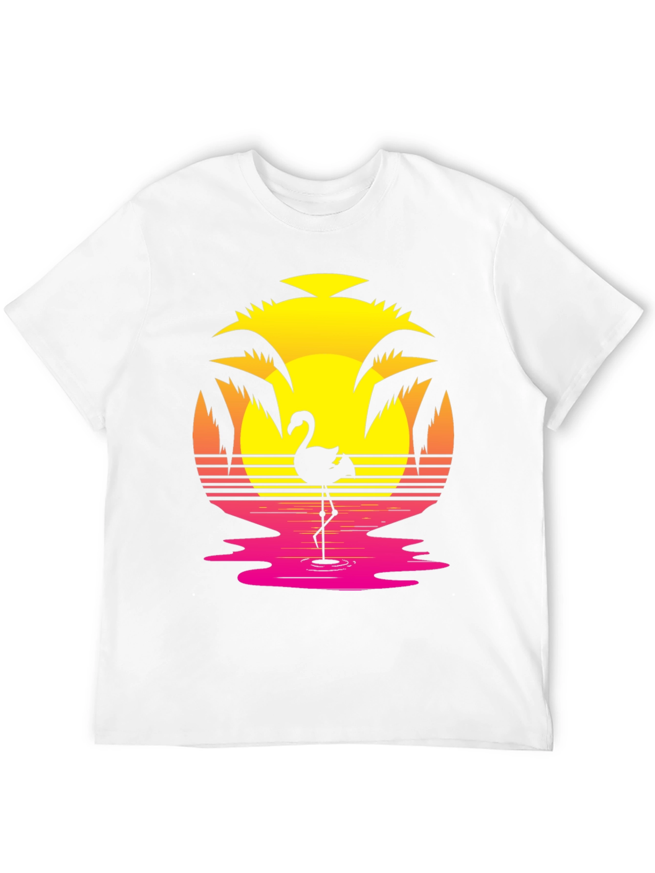 Retro Flamingo Sunset Graphic Tee