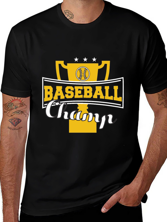 Baseball Champ Black Graphic T-Shirt