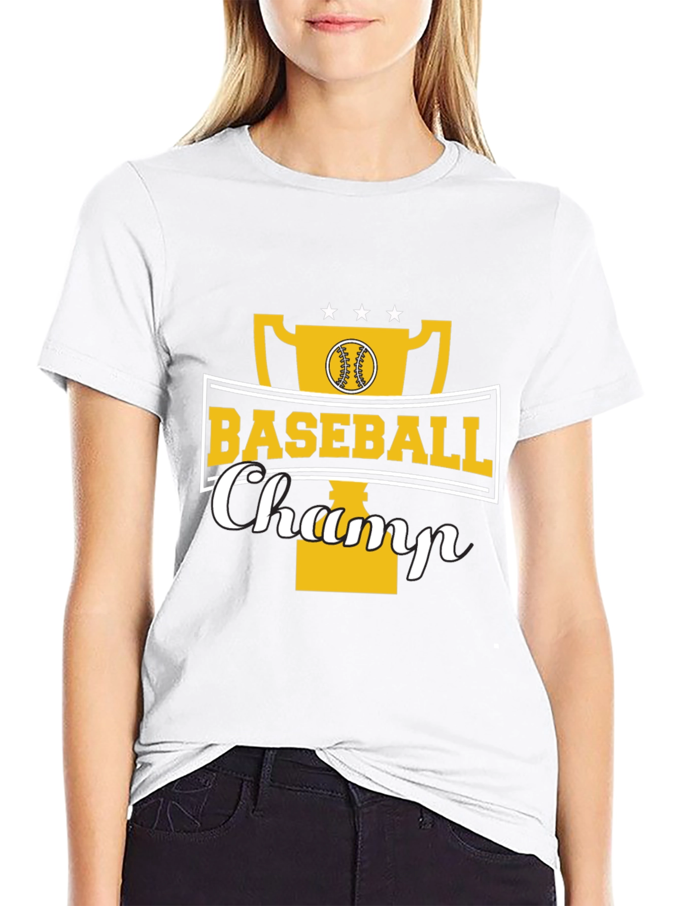 Baseball Champ Black Graphic T-Shirt