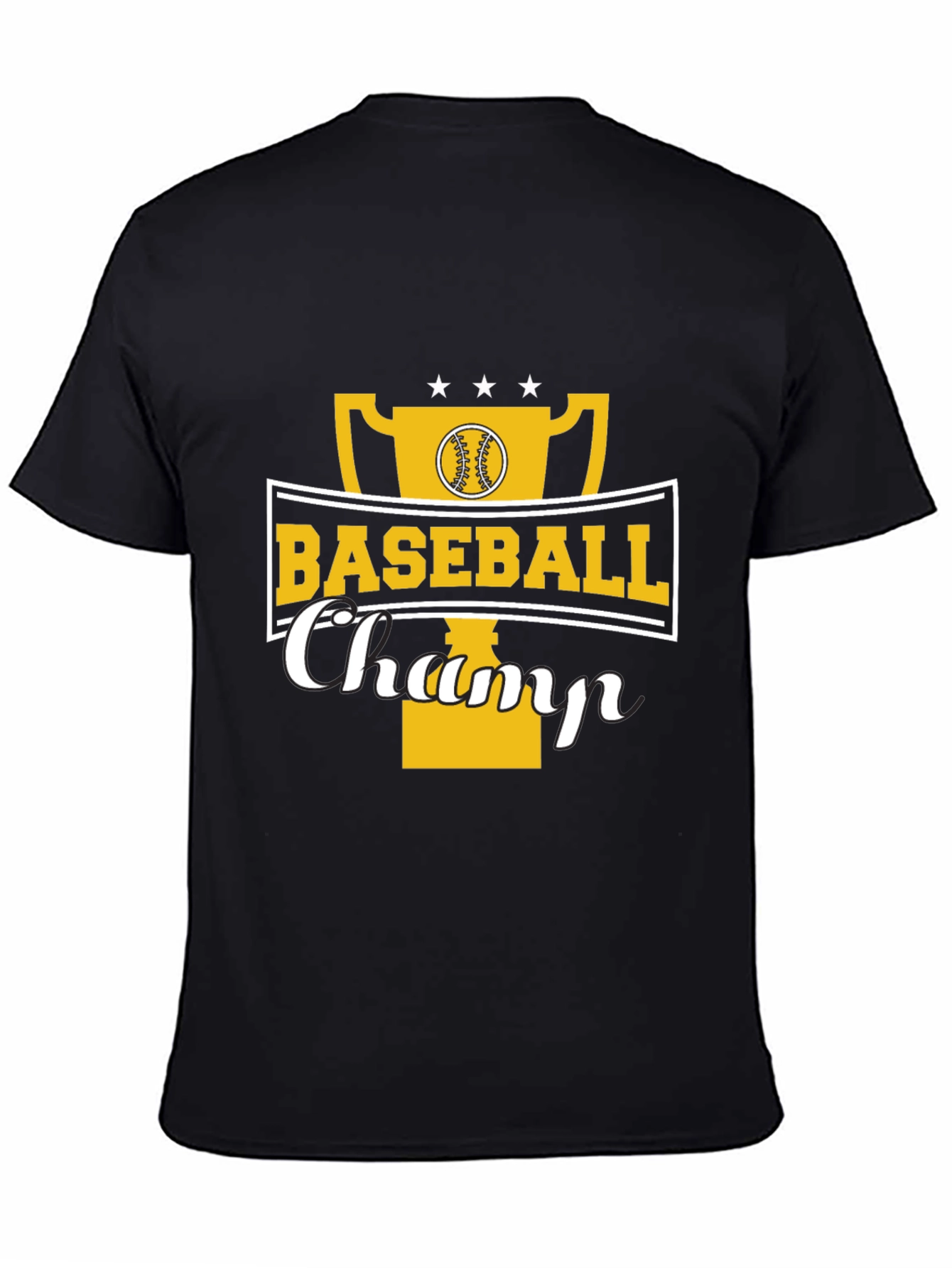 Baseball Champ Black Graphic T-Shirt