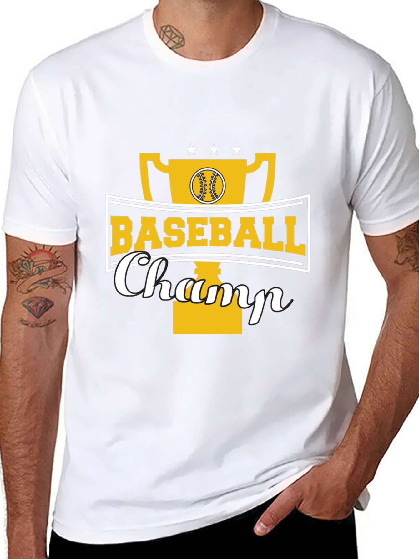 Baseball Champ Black Graphic T-Shirt