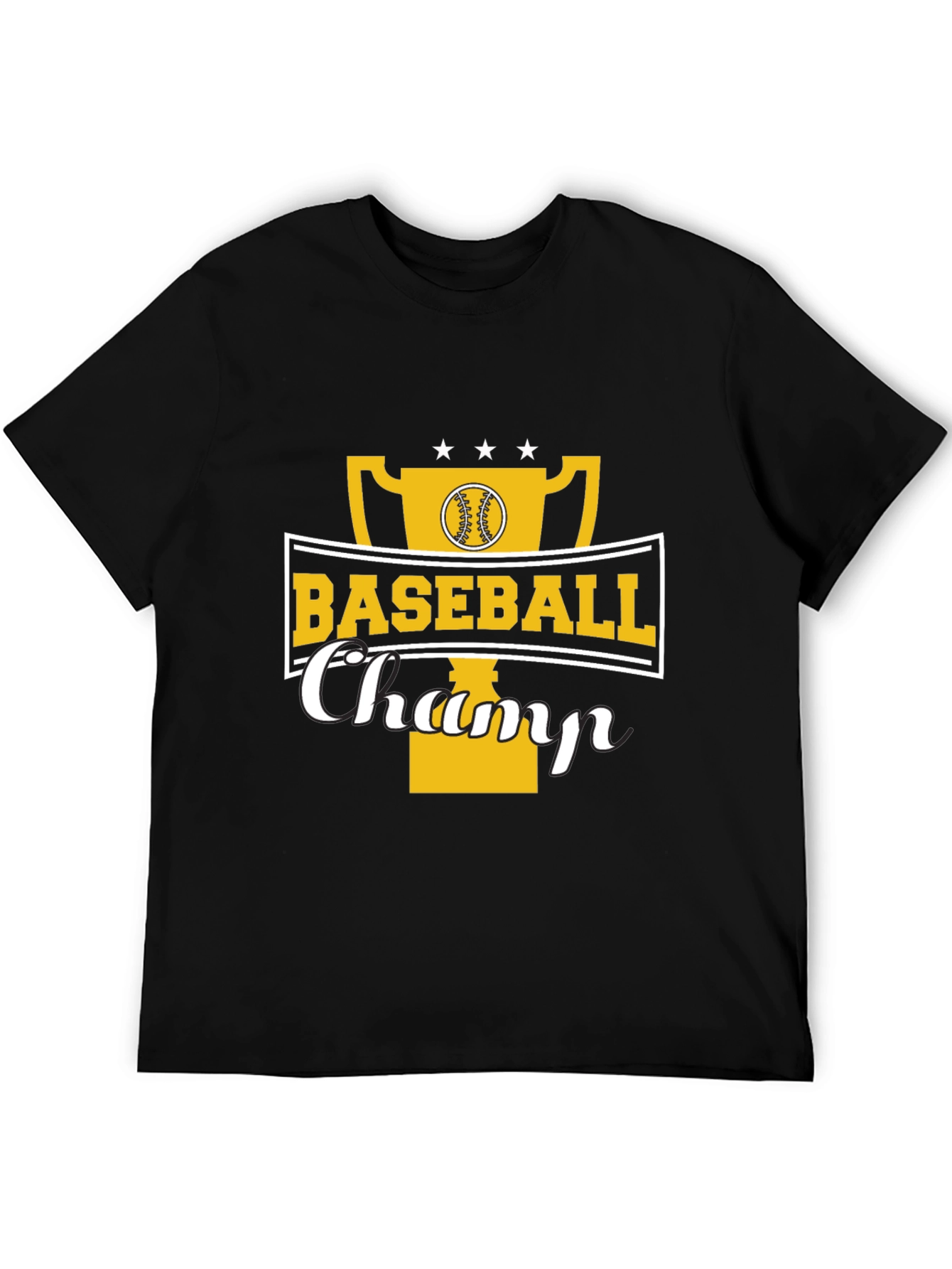 Baseball Champ Black Graphic T-Shirt