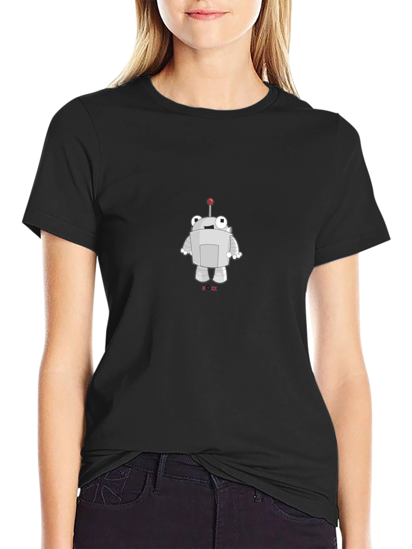 Robot Graphic Tee - Black Casual T-Shirt