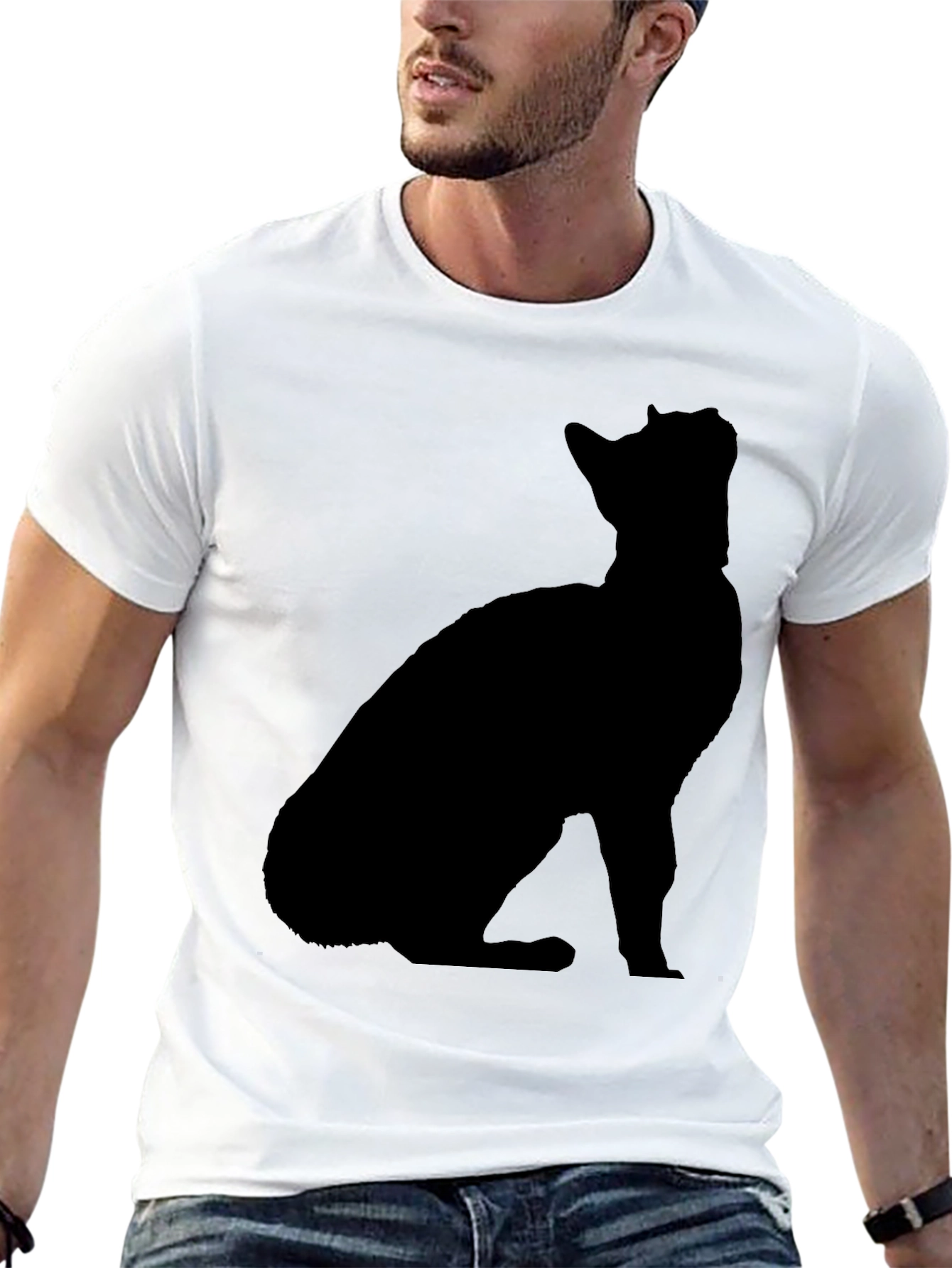 Cat Silhouette Black T-Shirt