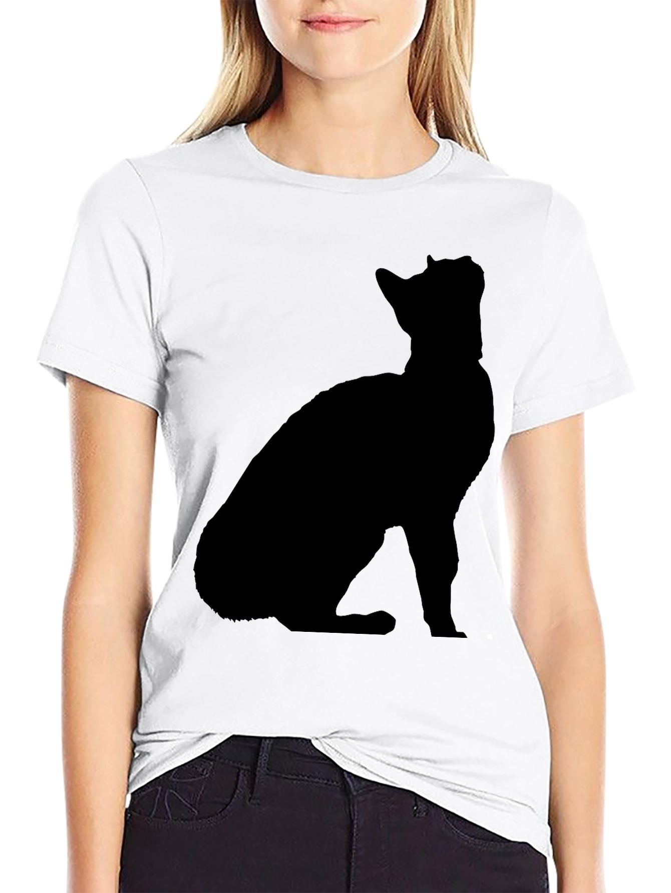 Cat Silhouette Black T-Shirt