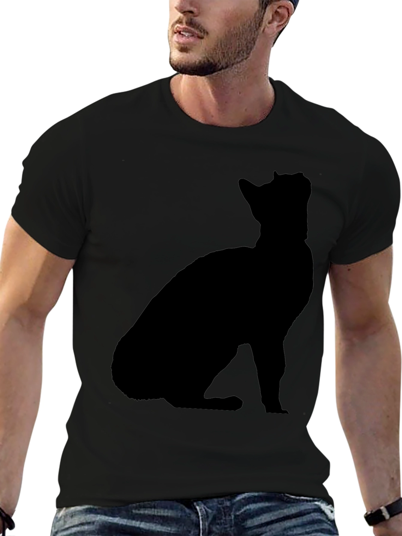 Cat Silhouette Black T-Shirt