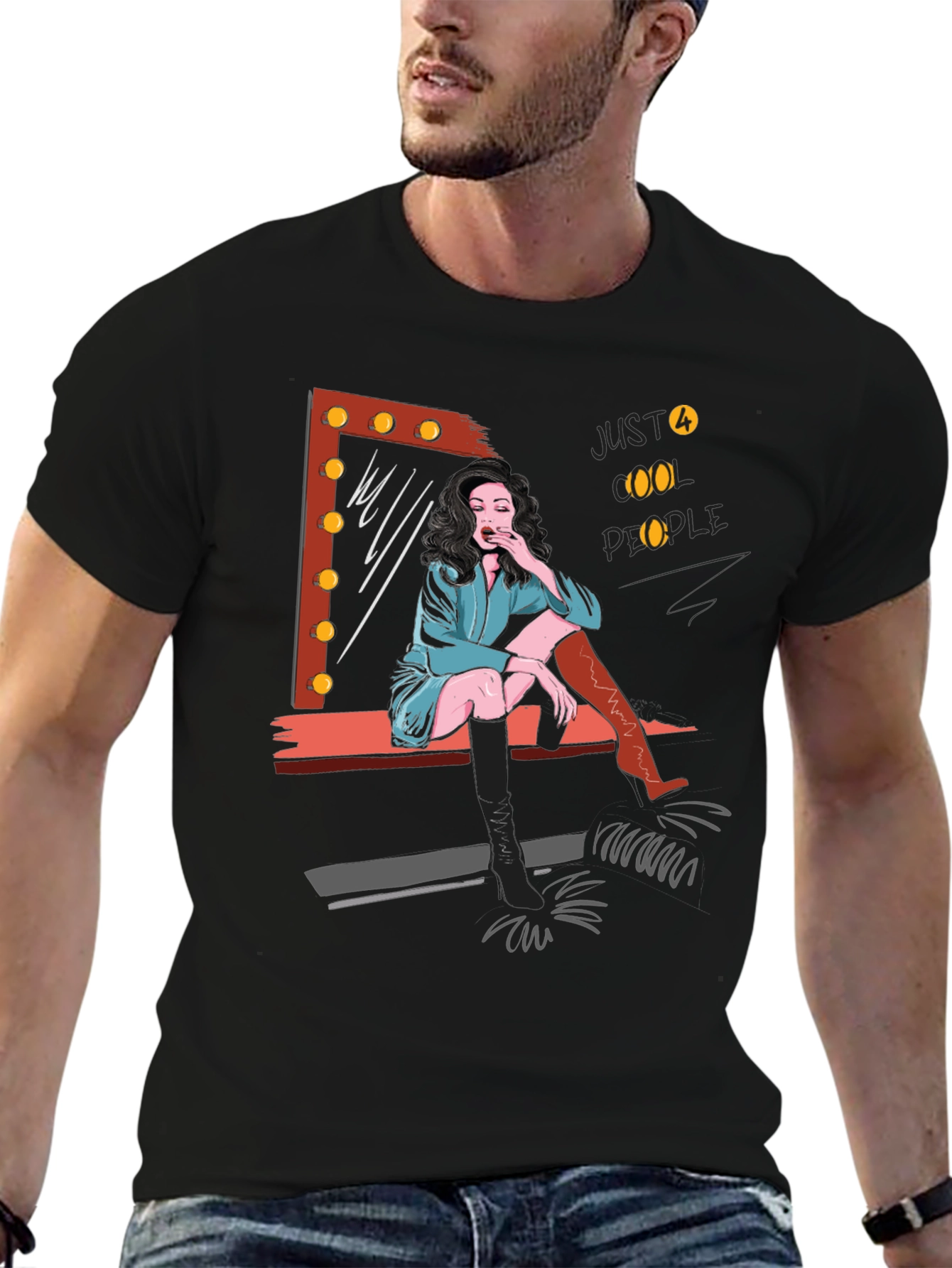 Just Cool People Graphic Tee - Black