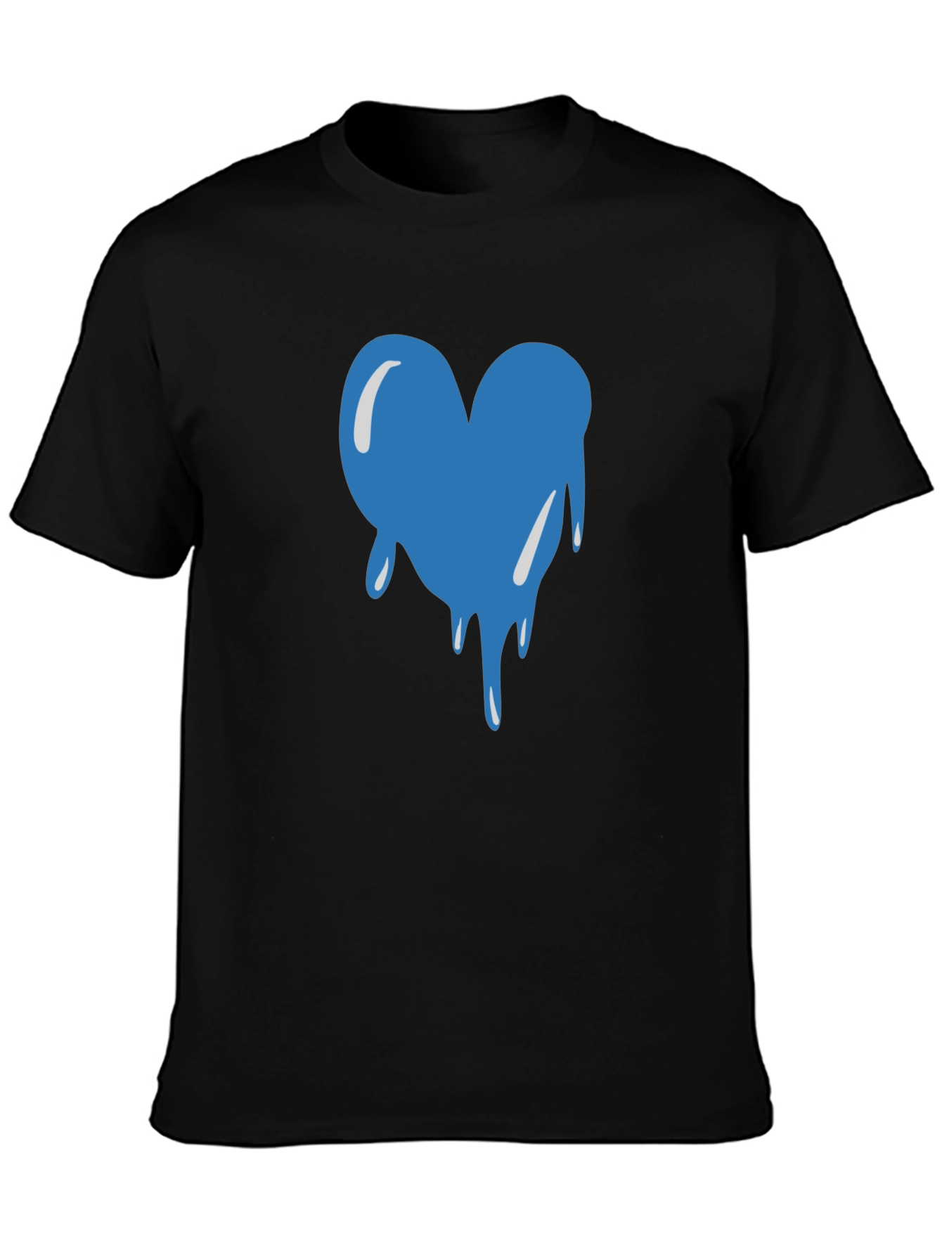 Dripping Heart Graphic Black T-Shirt