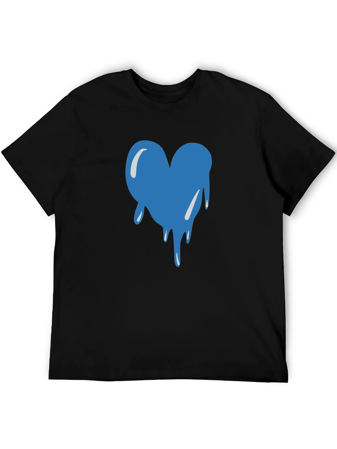 Dripping Heart Graphic Black T-Shirt
