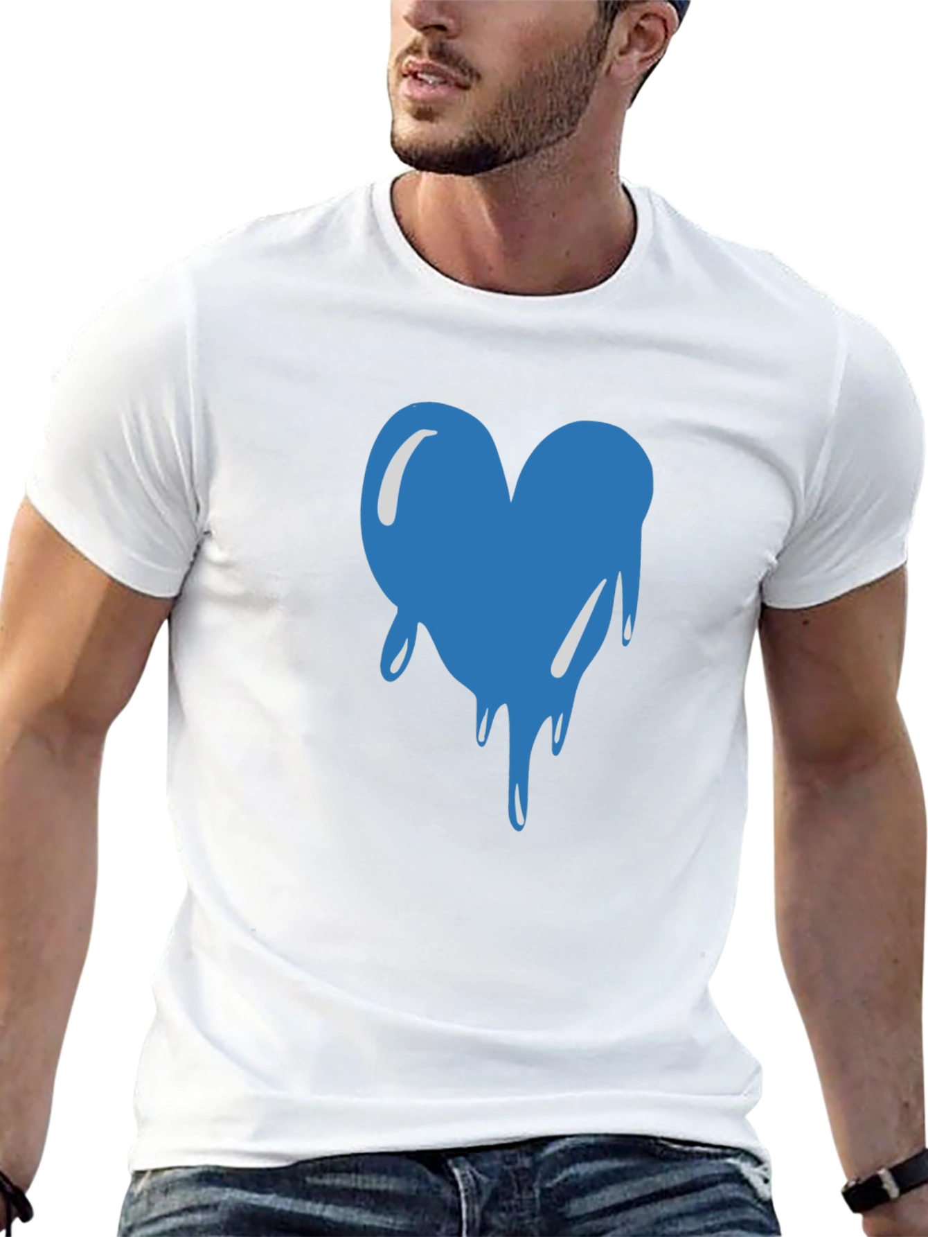 Dripping Heart Graphic Black T-Shirt
