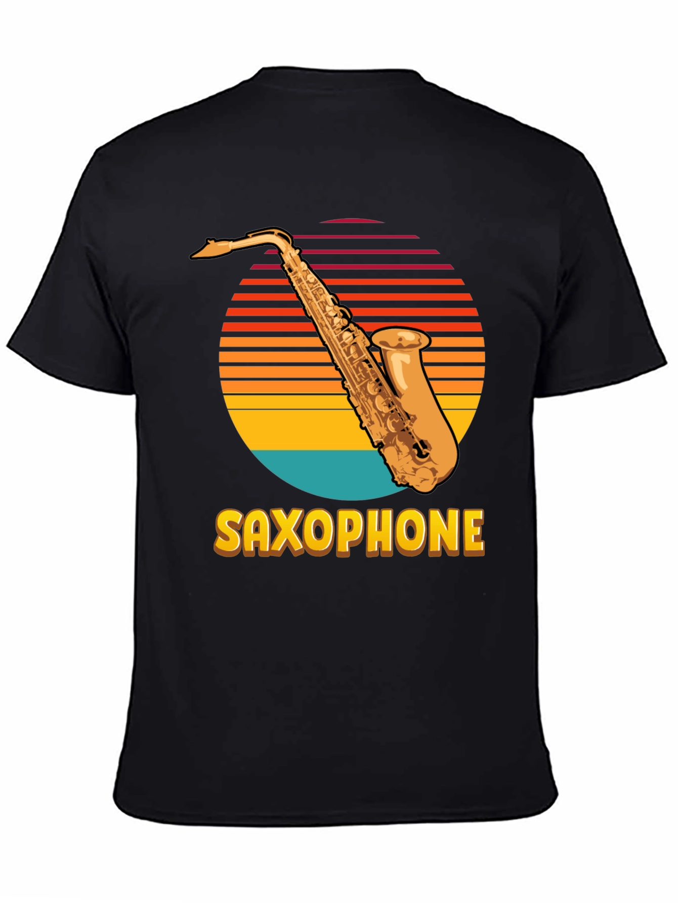 Retro Saxophone Sunset Graphic T-Shirt