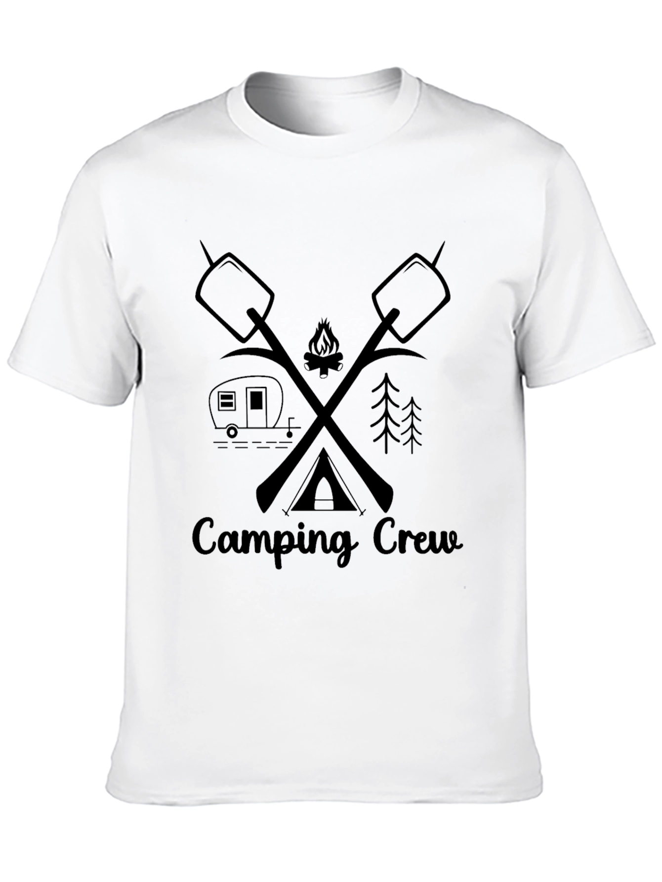 Camping Crew Graphic T-Shirt - Marshmallow Campfire Tee